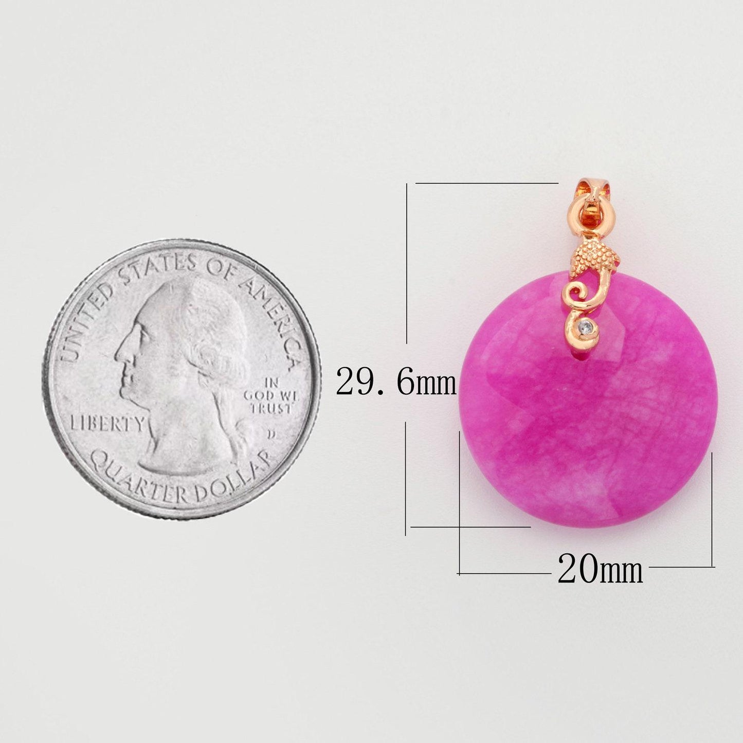 Purple round jade stone for necklace pendant