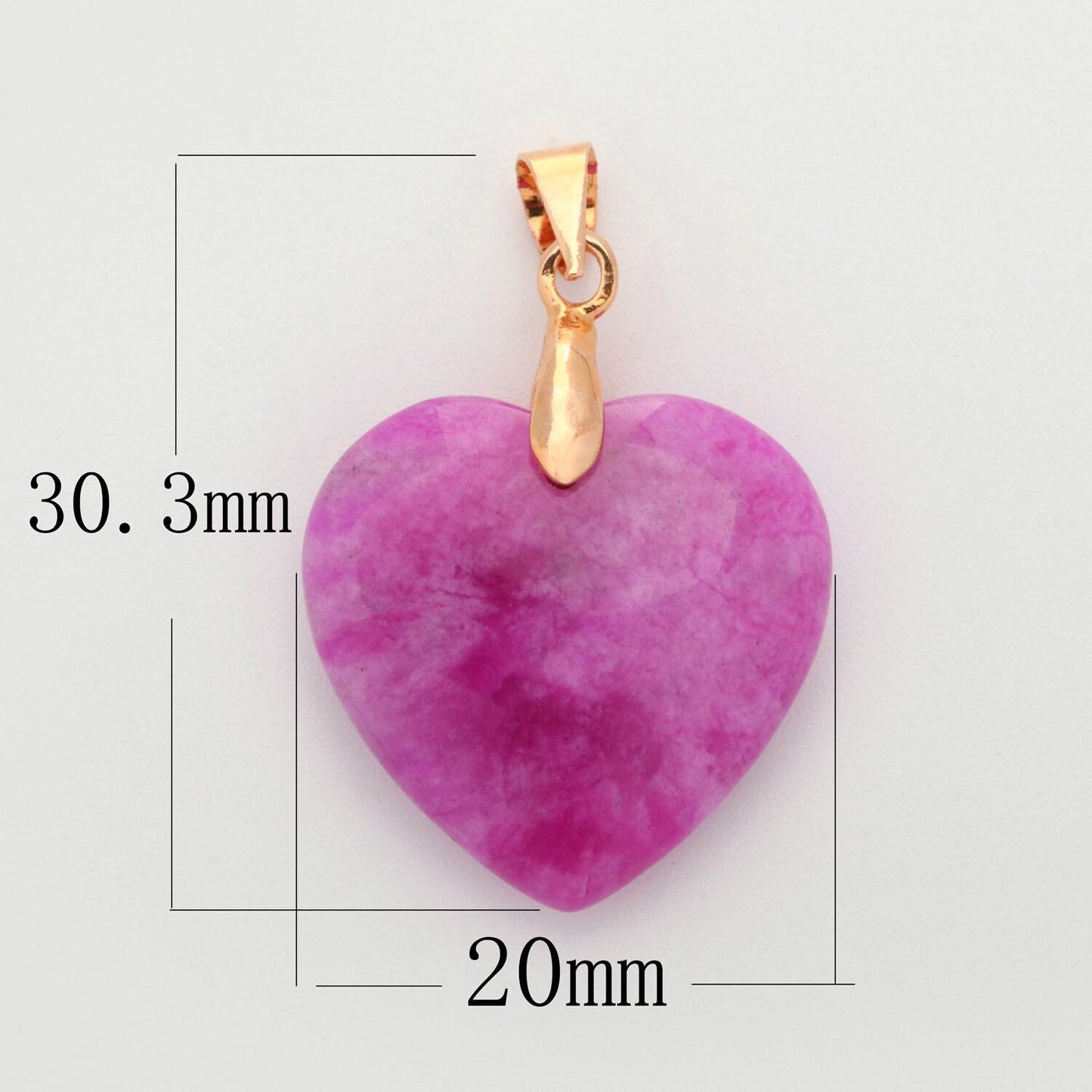 Purple heart jade stone for necklace pendant