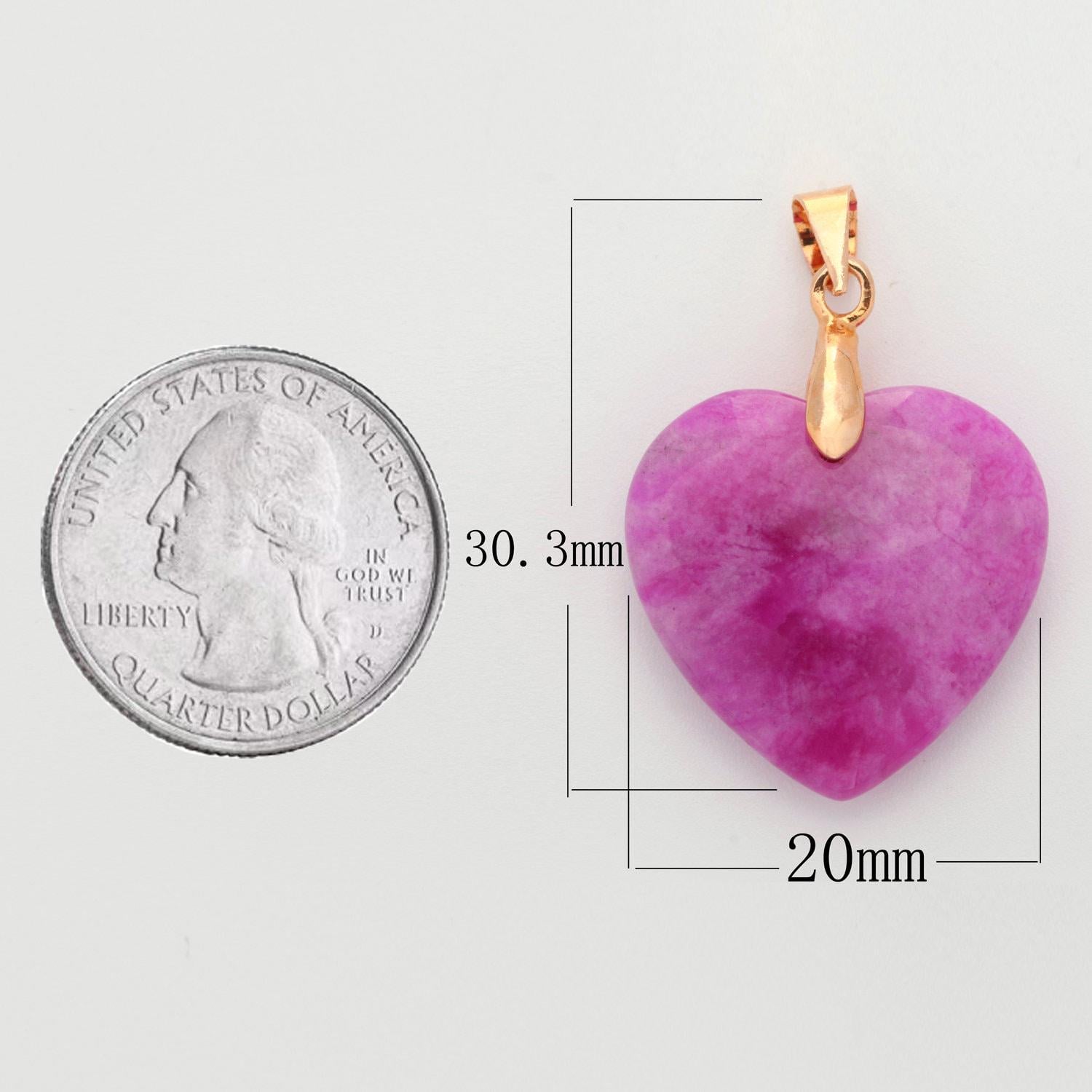Purple heart jade stone for necklace pendant