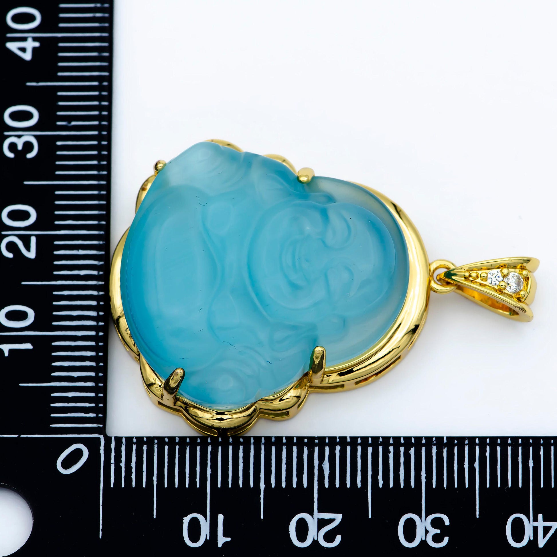 Blue buddha pendant 24k gold filled black buddha pendant laughing buddha charm unisex necklace for religious jewelry supply o-242