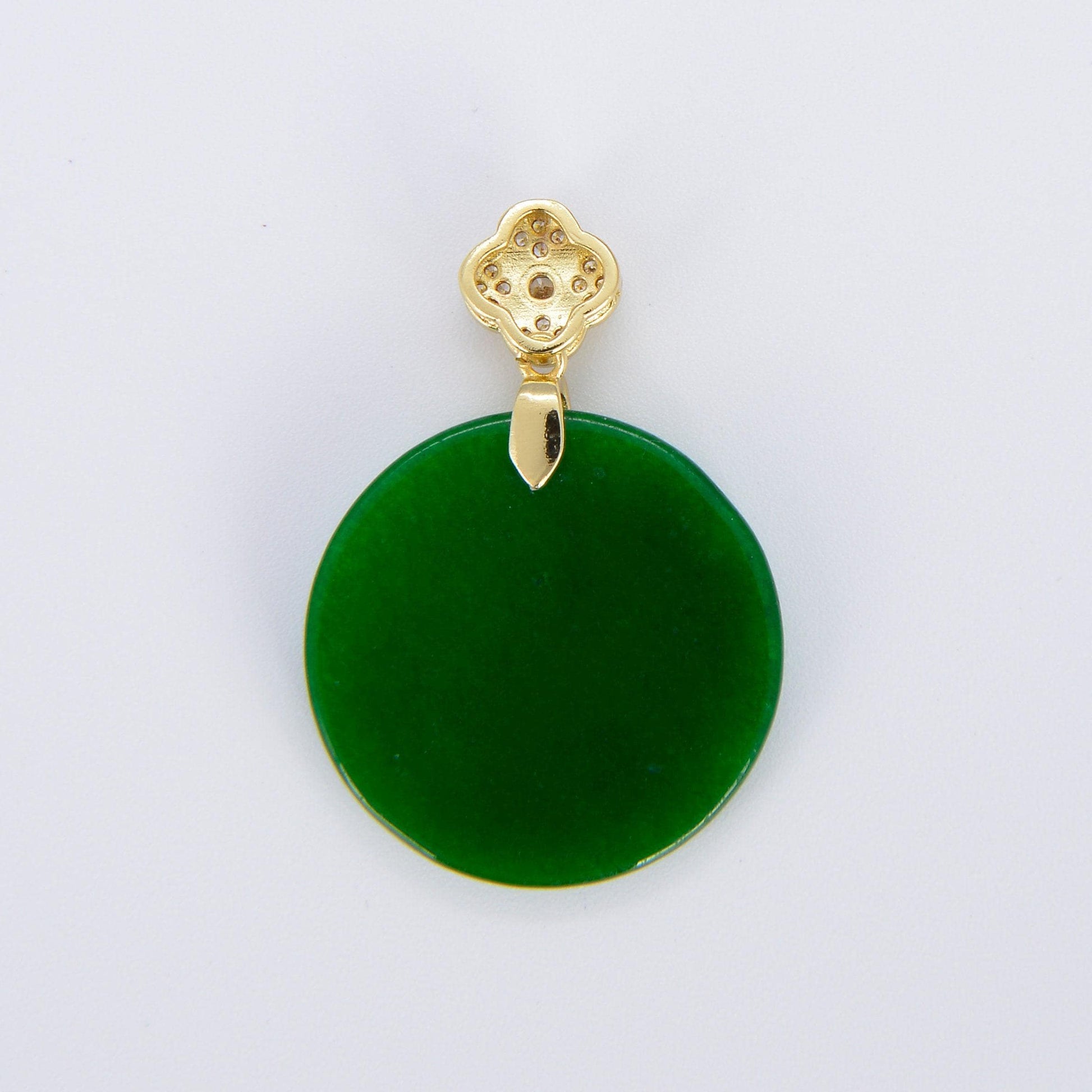 Lucky genuine green jade circle coin pendant for necklace jewelry making supply ah-309