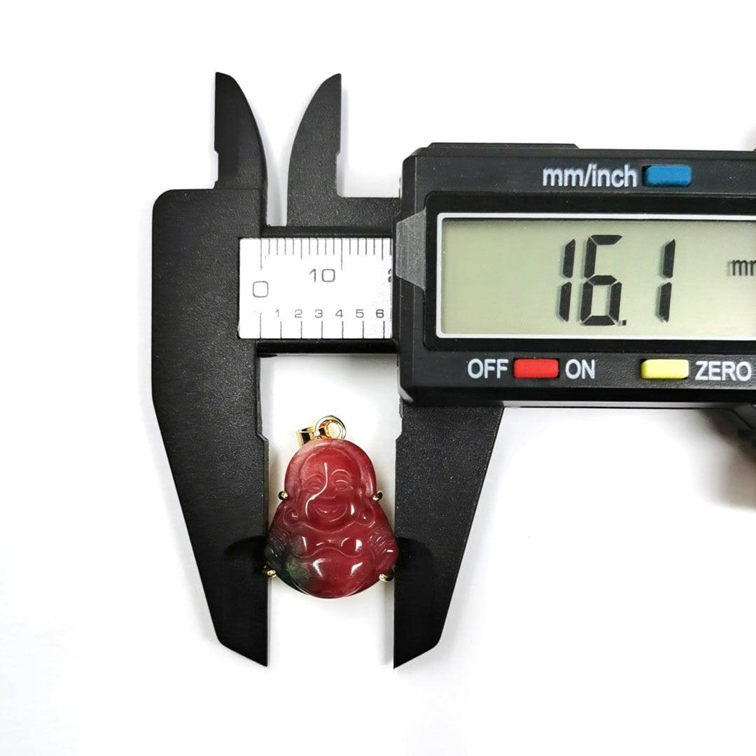 Dainty red jade budda pendant minimalist jewelry for religious statement gold laughing buddha charm for necklace bracelet earring ah-263