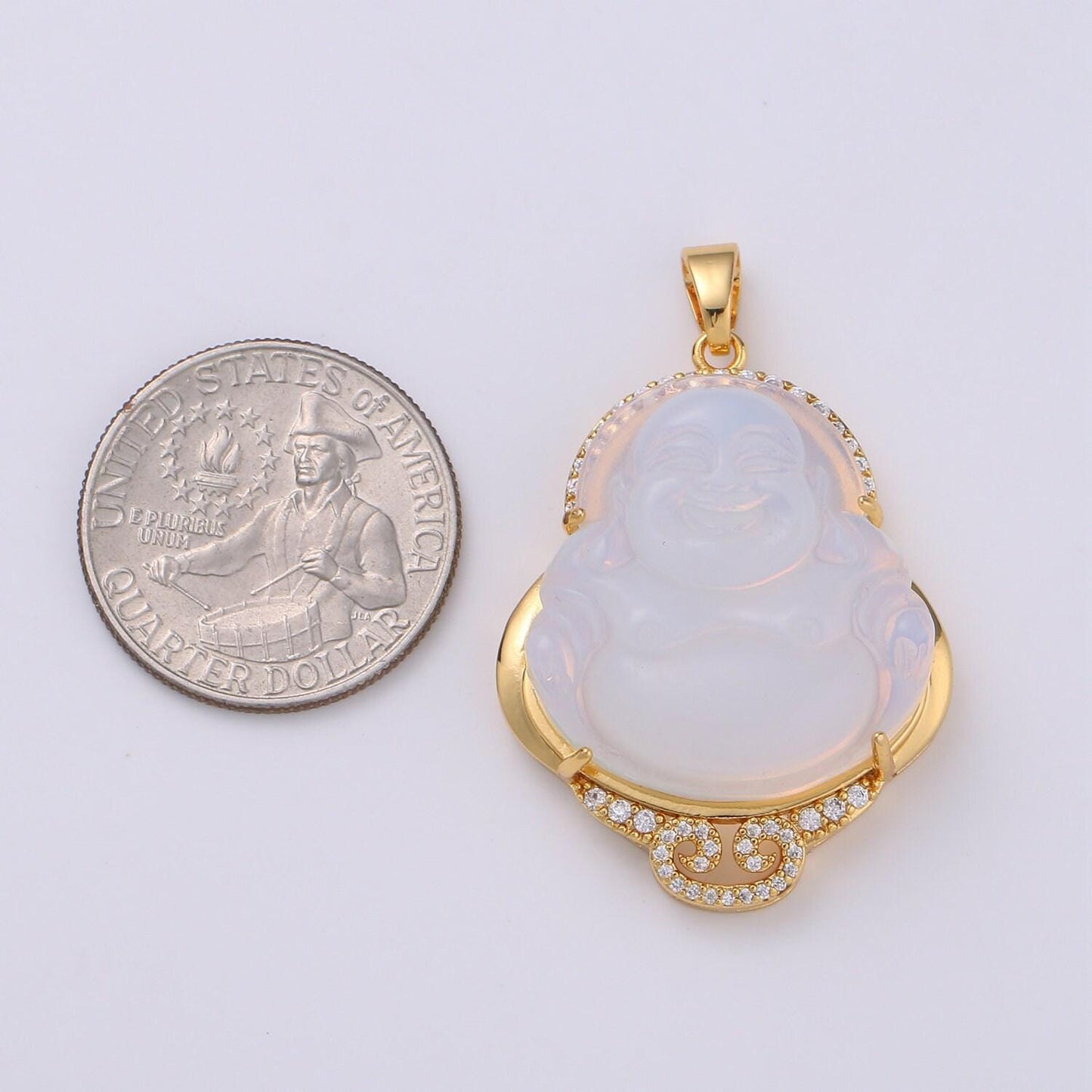 Cat's eye buddha cubic pendant 24k gold buddha pendant green buddha charm buddha necklace for religious jewelry supply, ah-259, ah-260