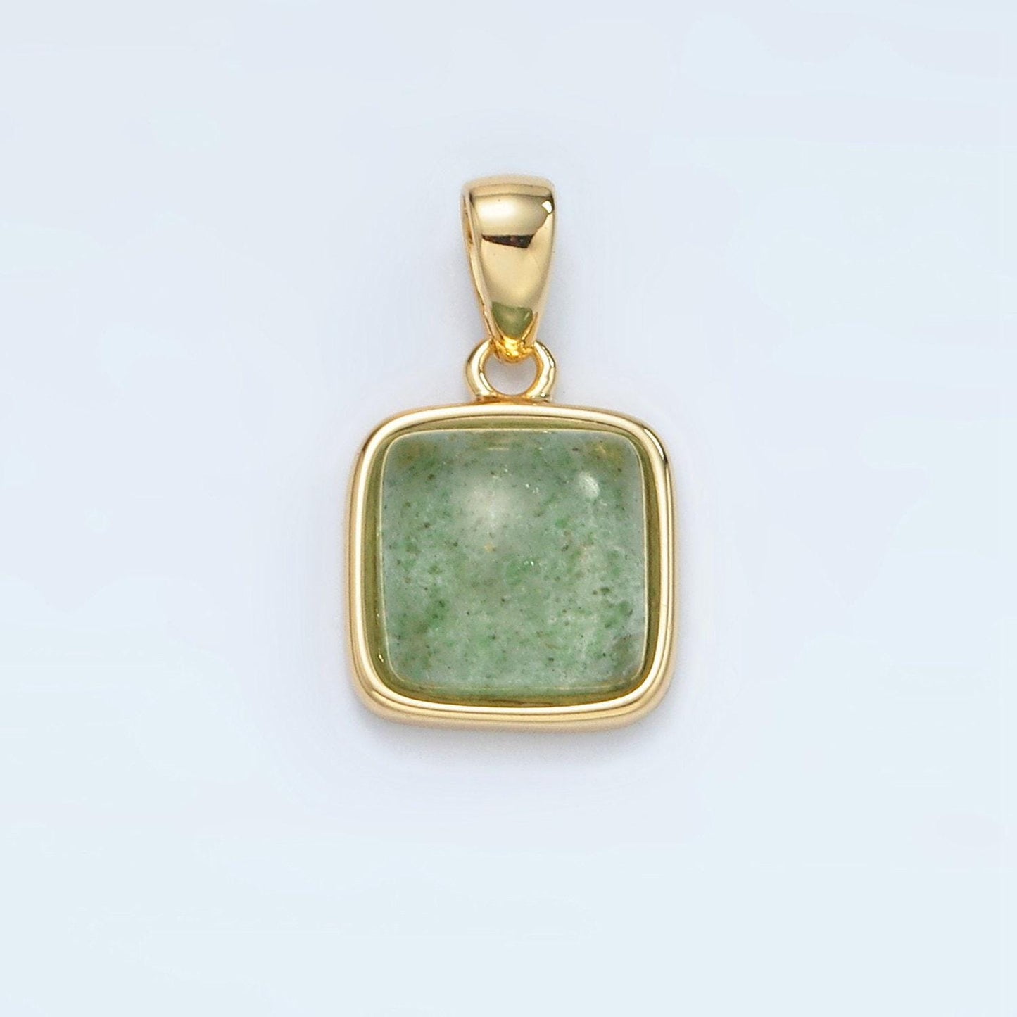 24k gold filled 12mm square gemstone pendant | ah165-ah168
