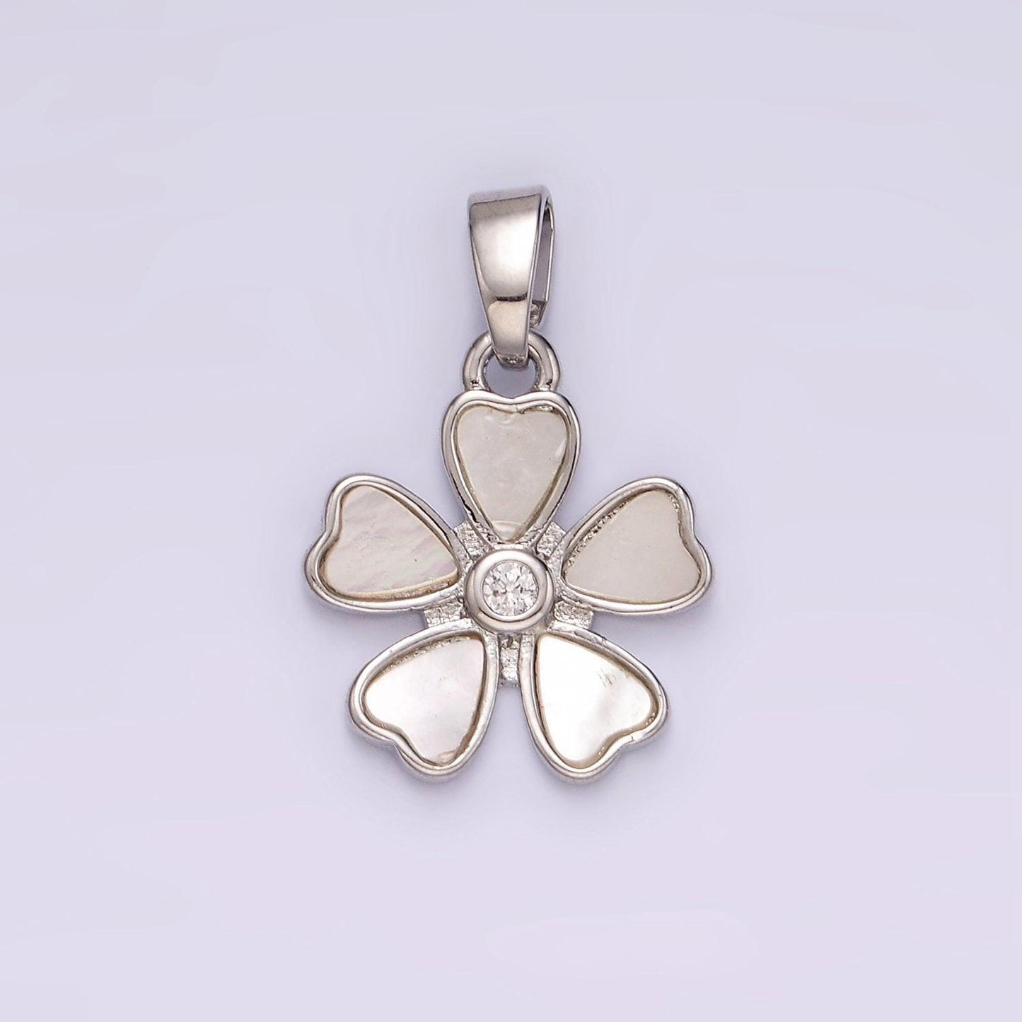 14k gold filled shell pearl 5 petal flower pendant minimalist floral heart charm for necklace bracelet component ah128