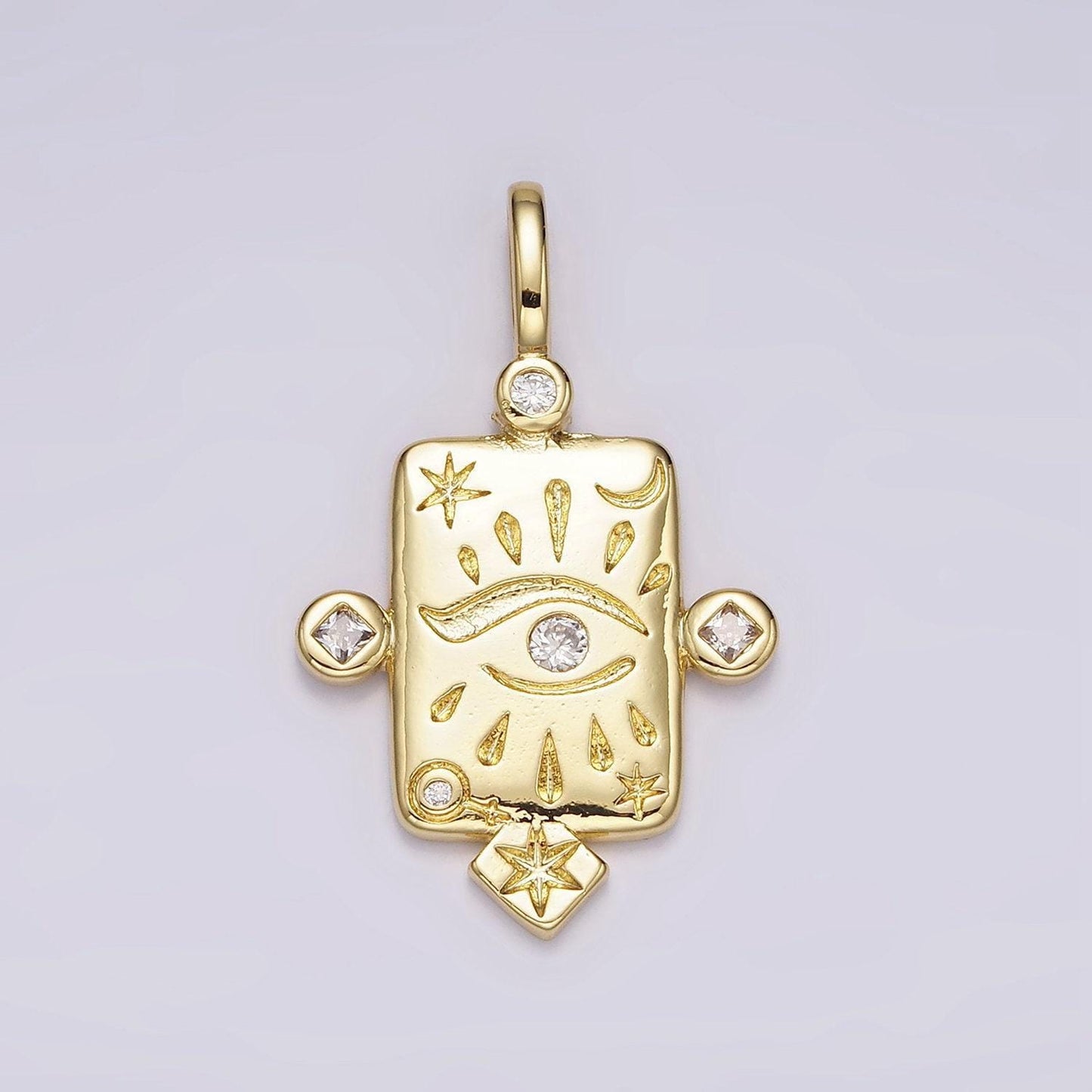 Tiny gold eye of ra charm, micro pave clear evil eyes pendant mini charm for add on bracelet earring minimalist necklace ah112
