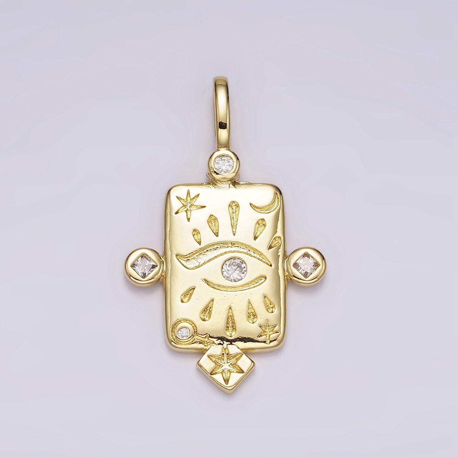 Tiny gold eye of ra charm, micro pave clear evil eyes pendant mini charm for add on bracelet earring minimalist necklace ah112