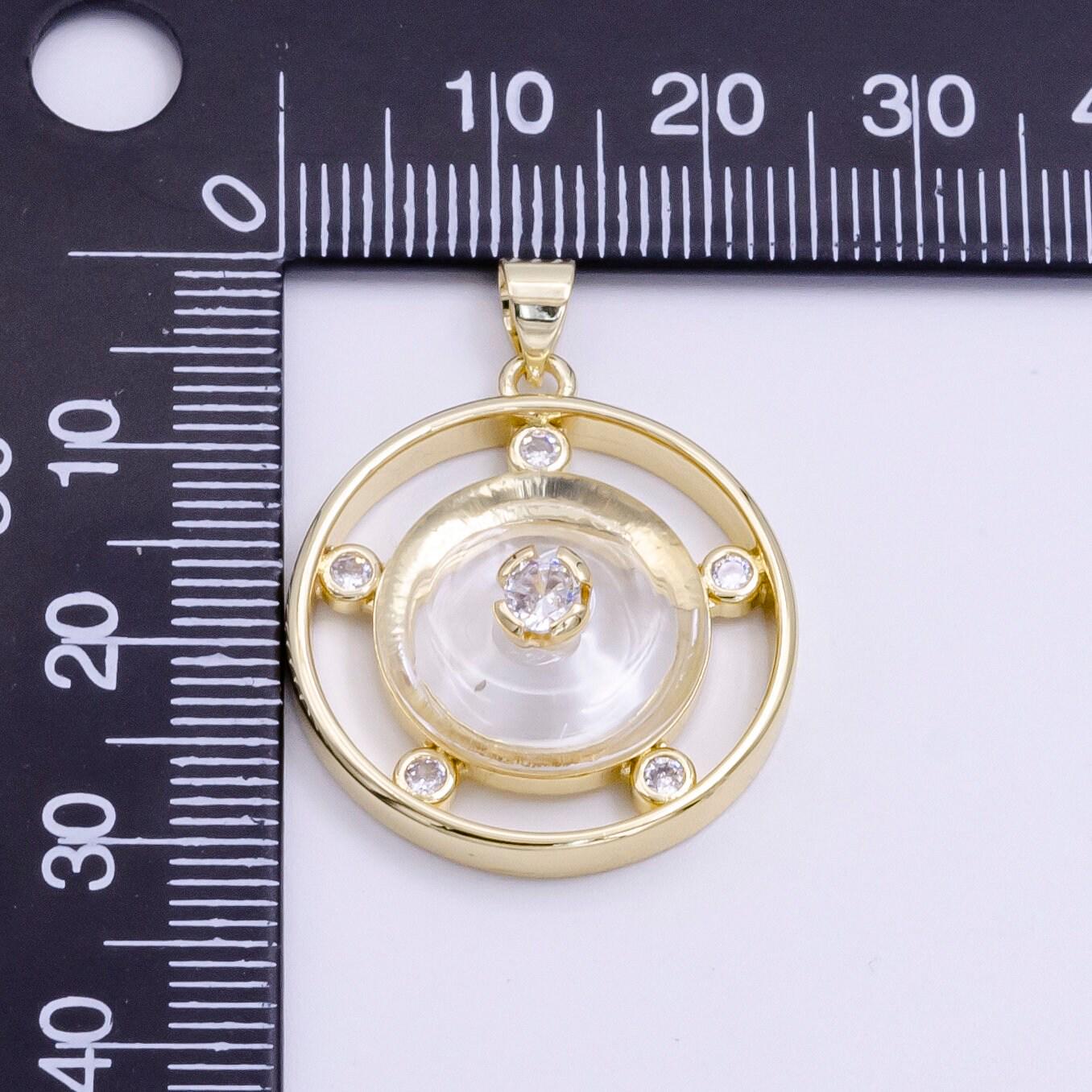 14k gold filled gemstone donut pendant, crystal donut necklace charm amethyst, rose quartz natural stone charm medallion ah055