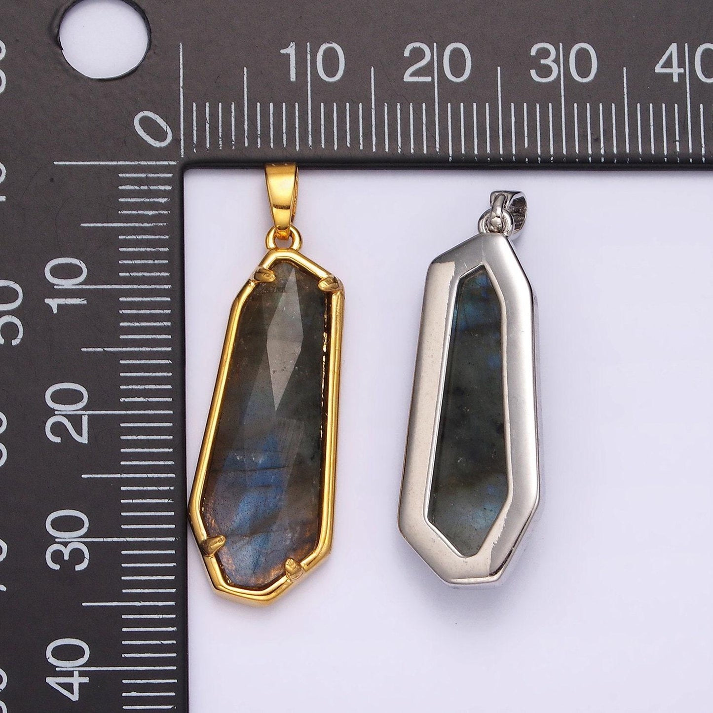 24k gold filled amethyst, labradorite pendant gold bezel long oval dangle tag charm gemstone healing stone good vibes inspired | ag-038