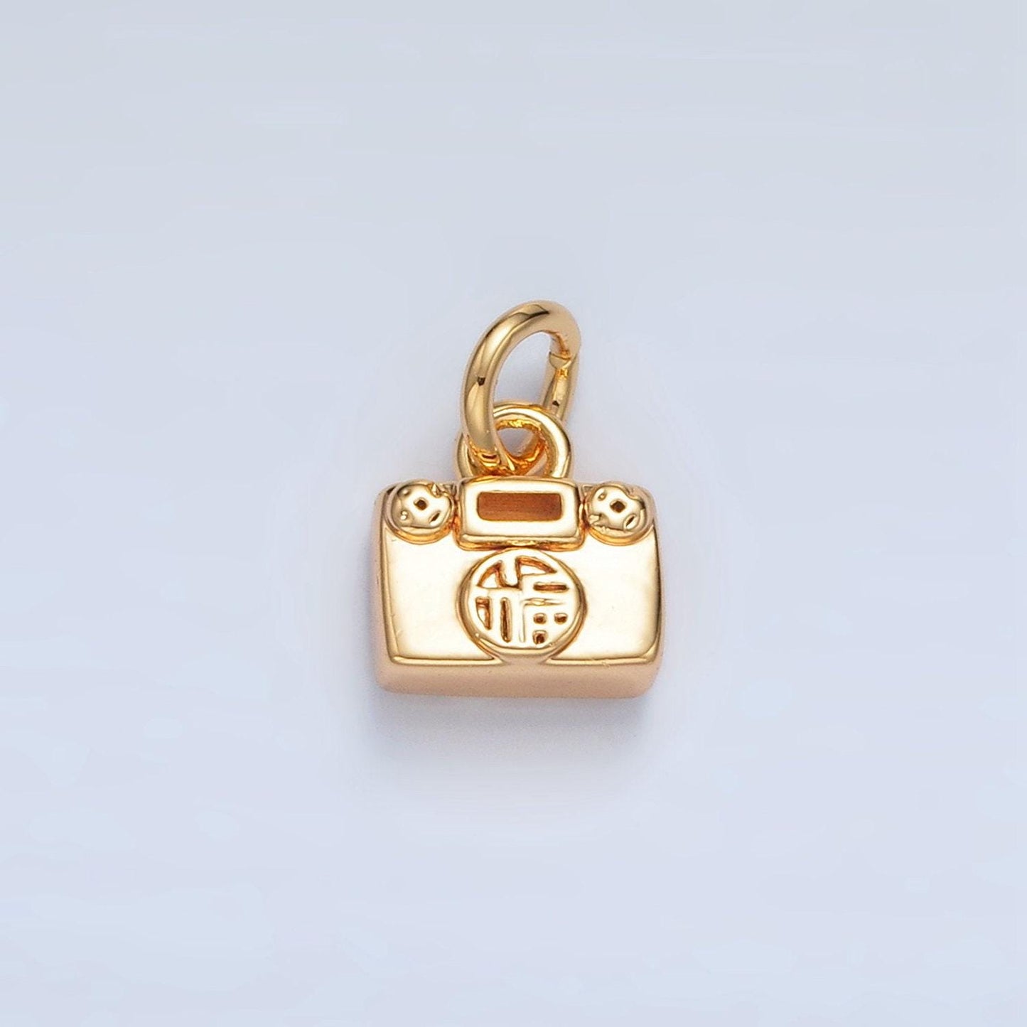 24k gold filled purse lock for money luck 8mm charm | ag-936
