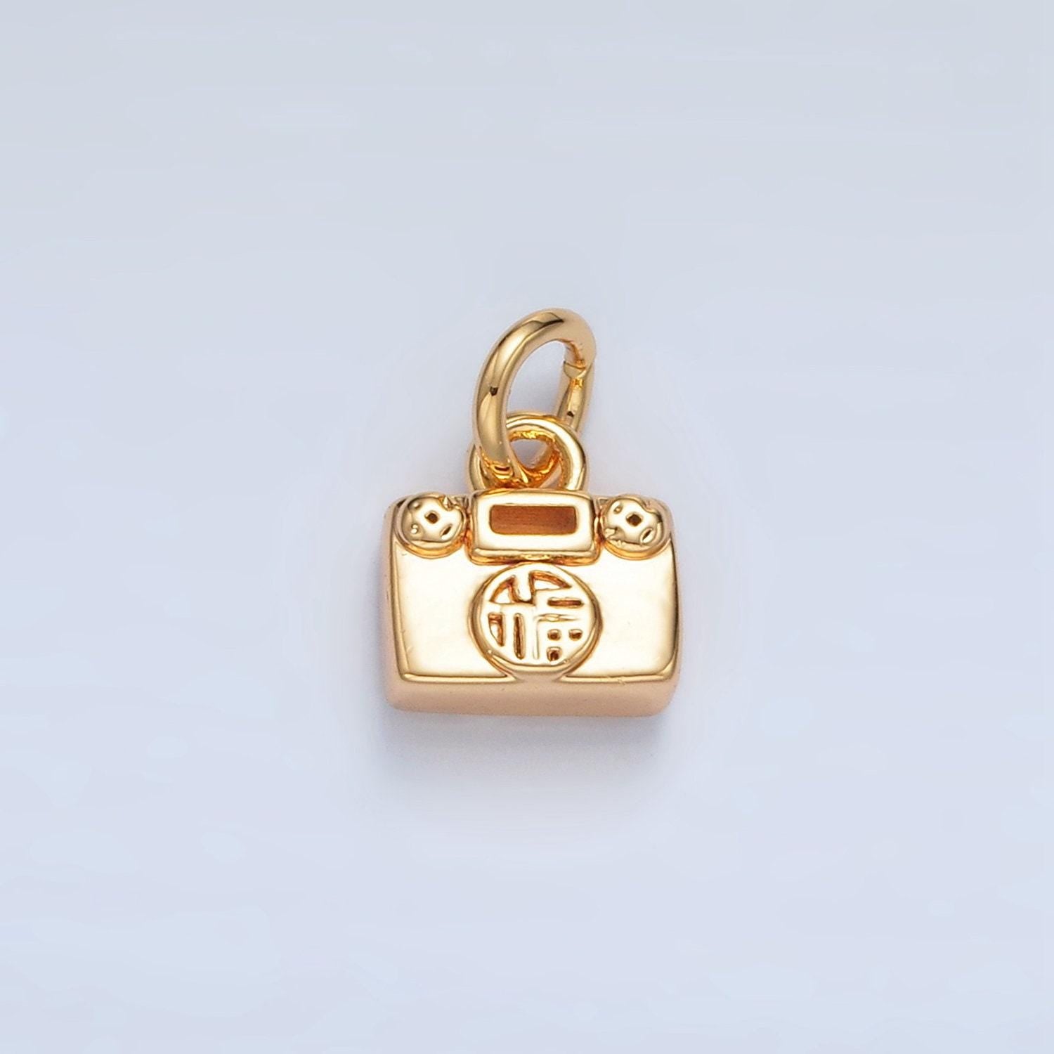 24k gold filled purse lock for money luck 8mm charm | ag-936