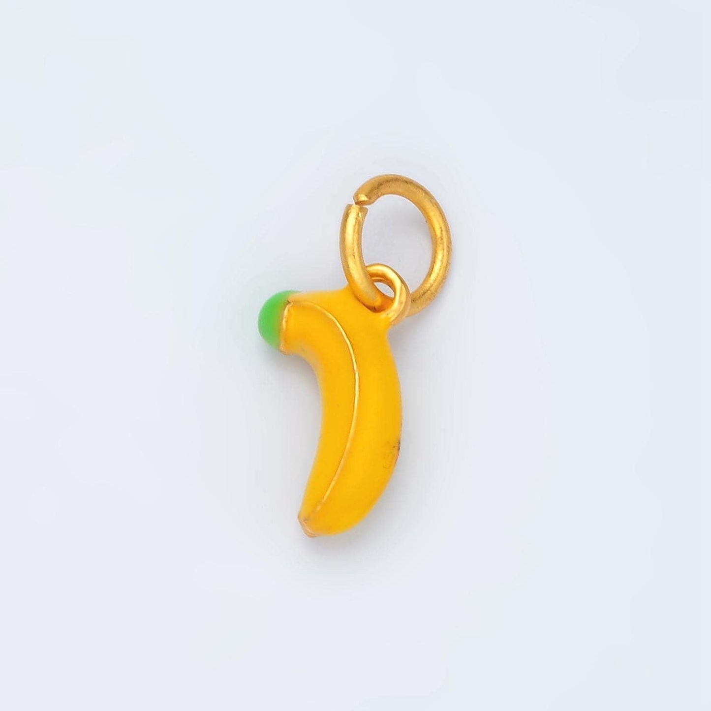 24k gold filled yellow ripe enamel banana fruit charm | ag-916