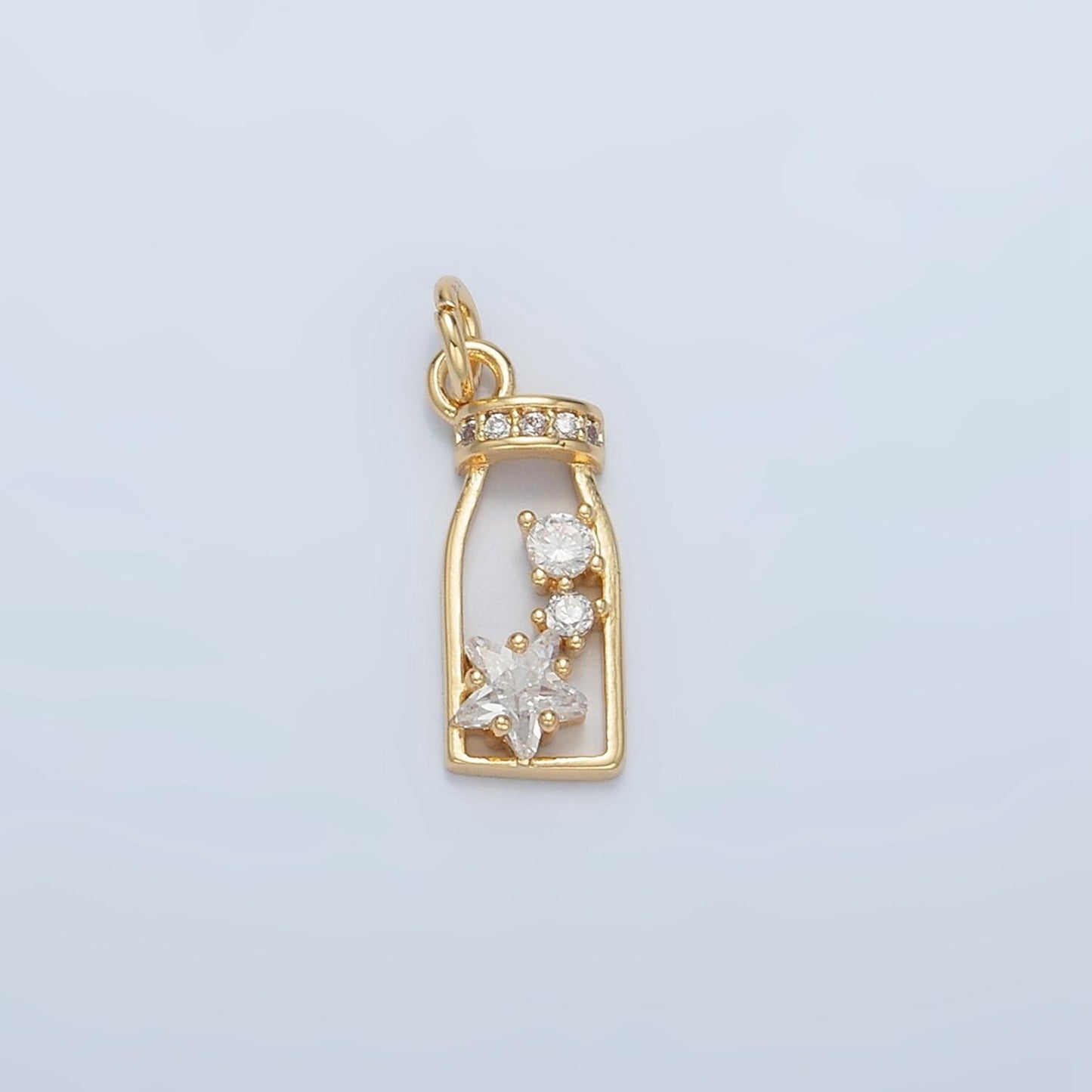 Mini cubic star in the bottle charm ag909