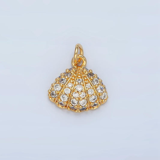 18k gold filled sea shell charm mini seashell charm for bracelet necklace, beach jewelry inspired ag908