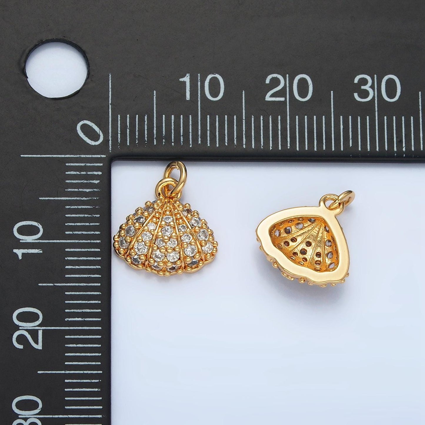 18k gold filled sea shell charm mini seashell charm for bracelet necklace, beach jewelry inspired ag908