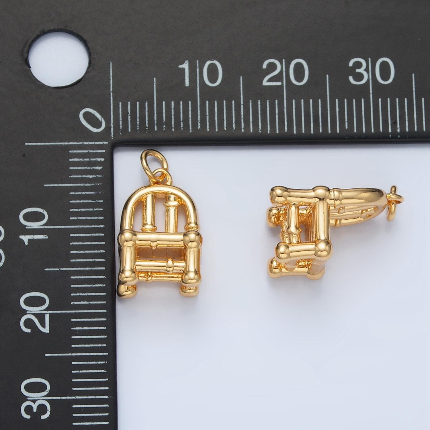 Mini 3d gold filled chair charm pendants for jewelry making tiny garden chain chair pendants ag903
