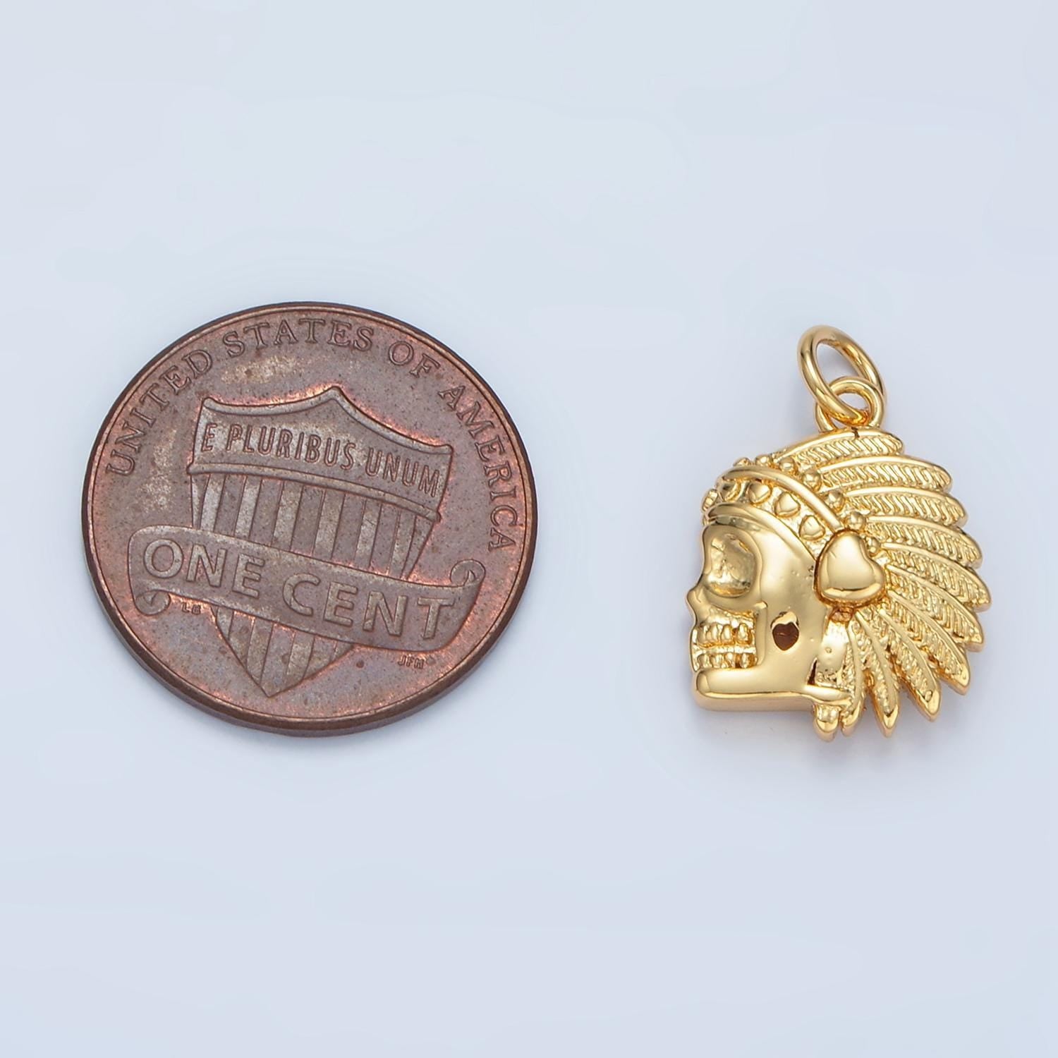 Native american indian head charm skull indian chef pendant for bracelet necklace earring ag882
