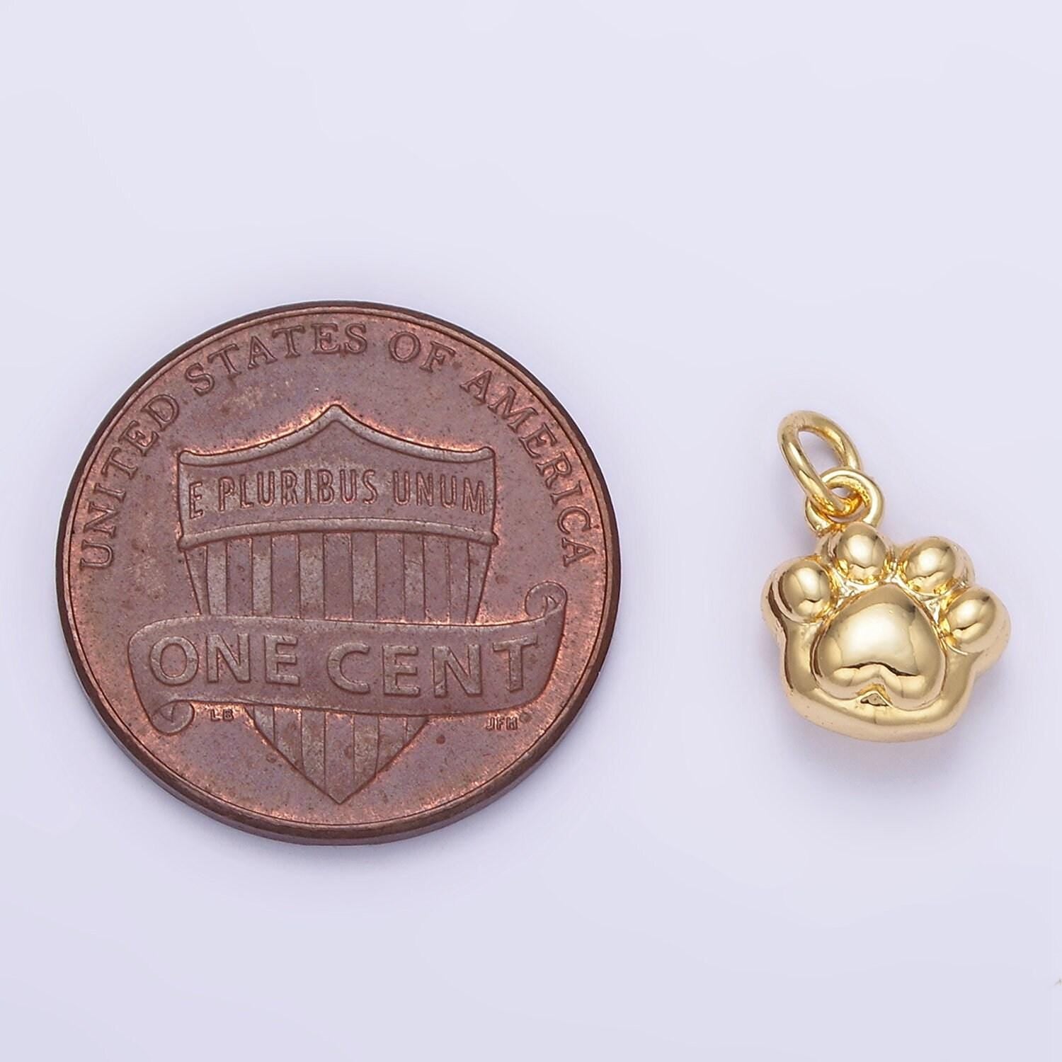 24k gold filled mini dog paw charm mini puppy animal charm bracelet | ag-847