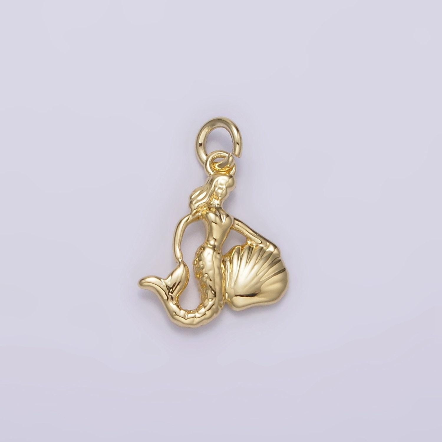 14k gold filled mini mermaid clam sea shell add-on charm | ag230 / ag839