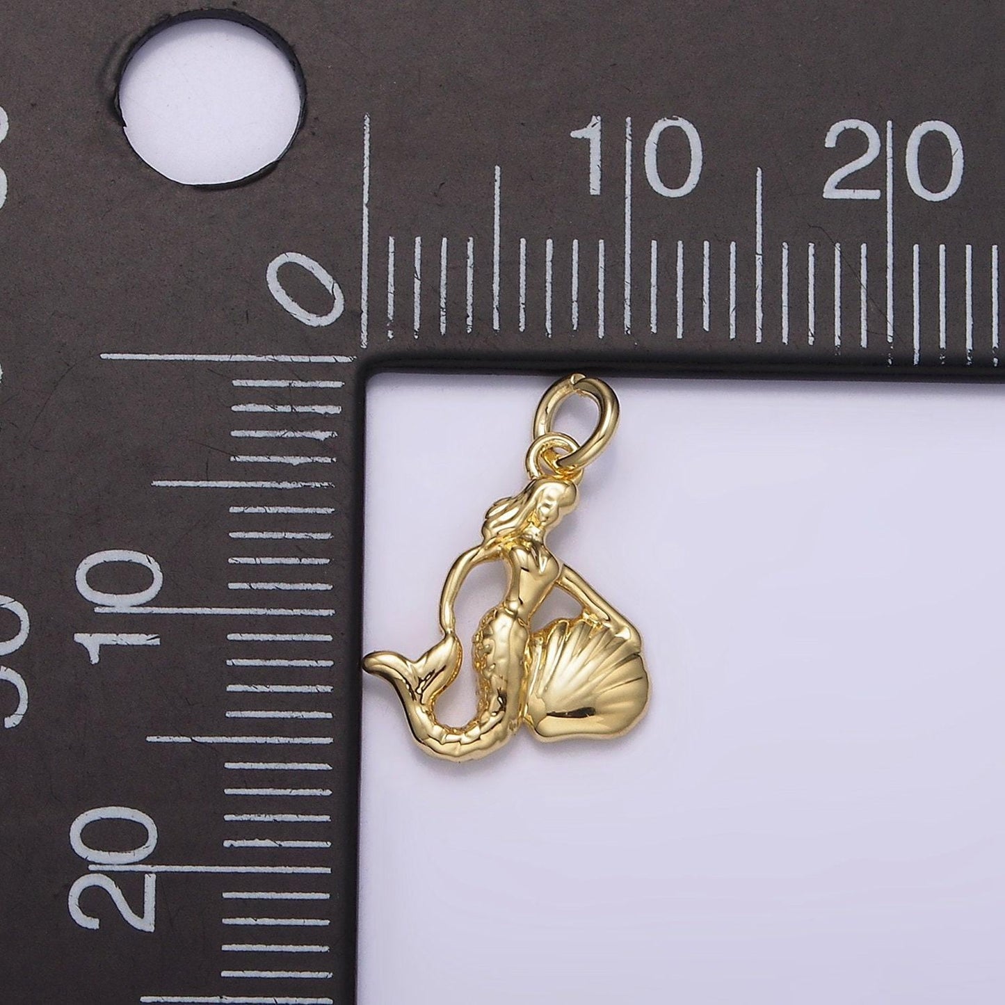 14k gold filled mini mermaid clam sea shell add-on charm | ag230 / ag839