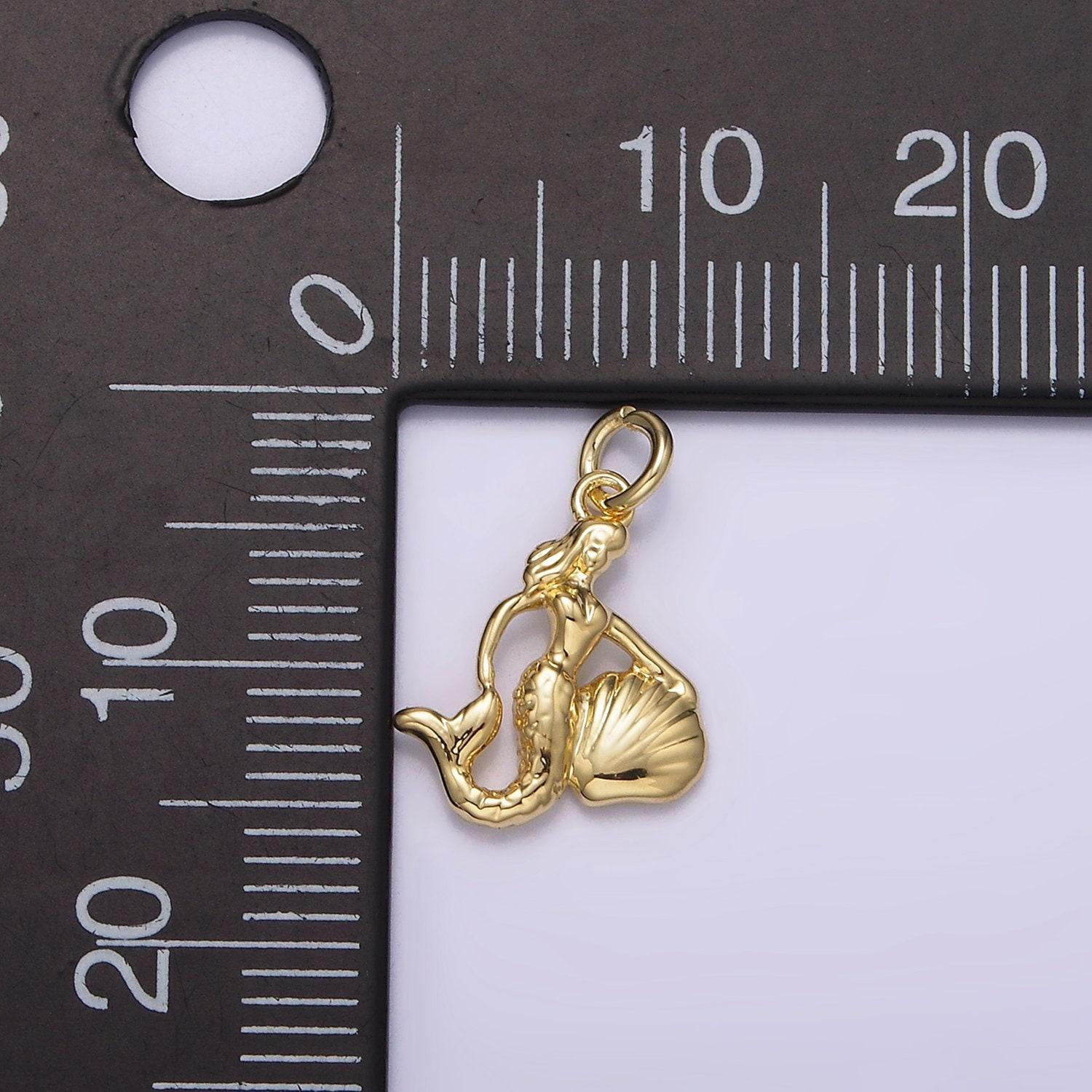 14k gold filled mini mermaid clam sea shell add-on charm | ag230 / ag839