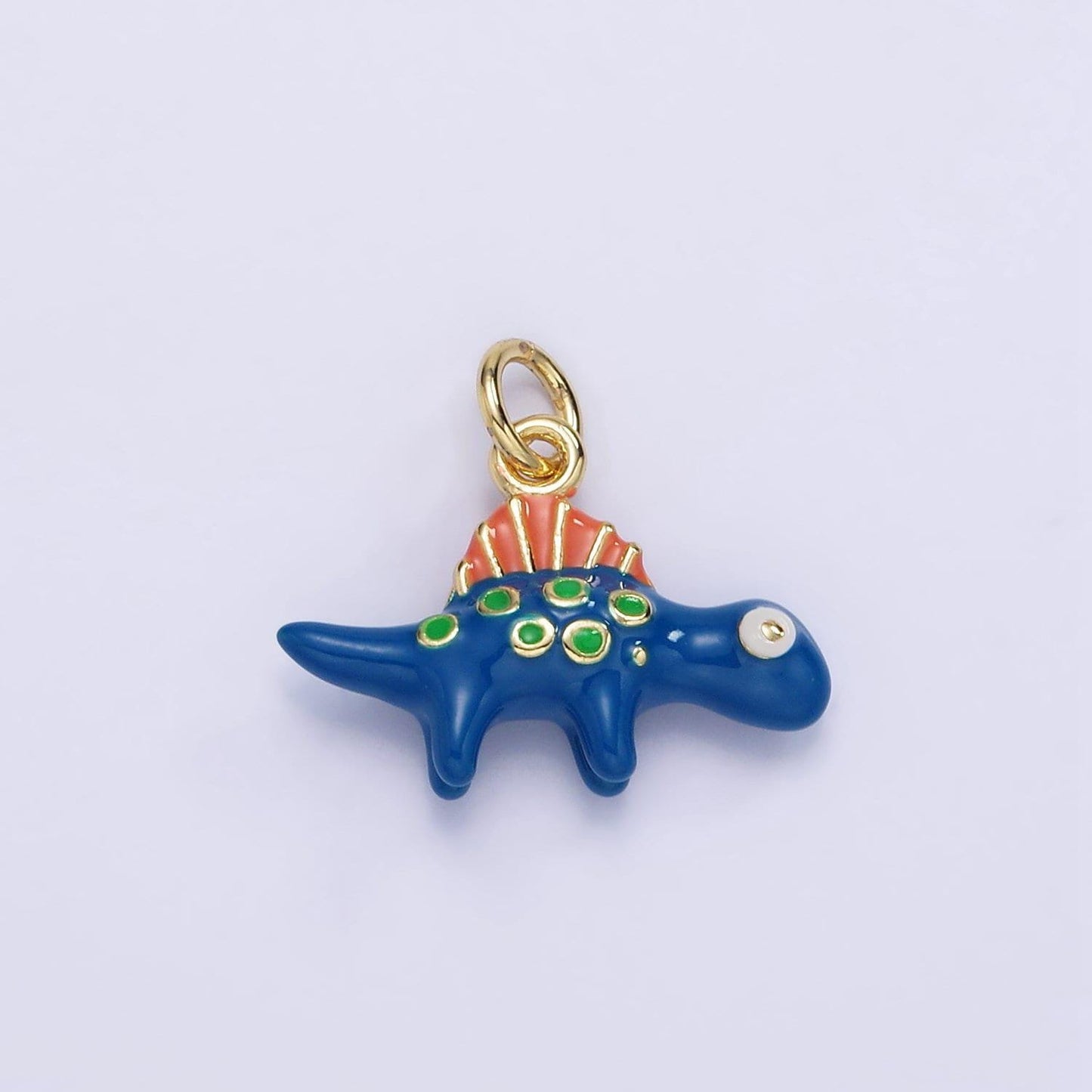 3d blue stegosaurus dinosaur pendant cute stegosaur dino charms jewelry ag-834