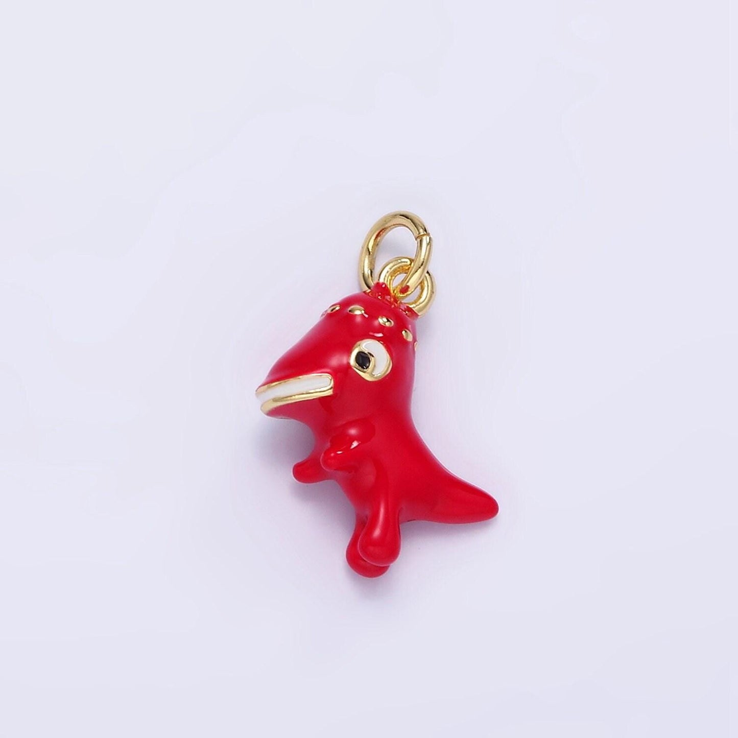 3d cute mini red tiny dinosaur charm mini dinosaur pendants enamel trex charm for bracelet earring necklace charm supply | ag-382