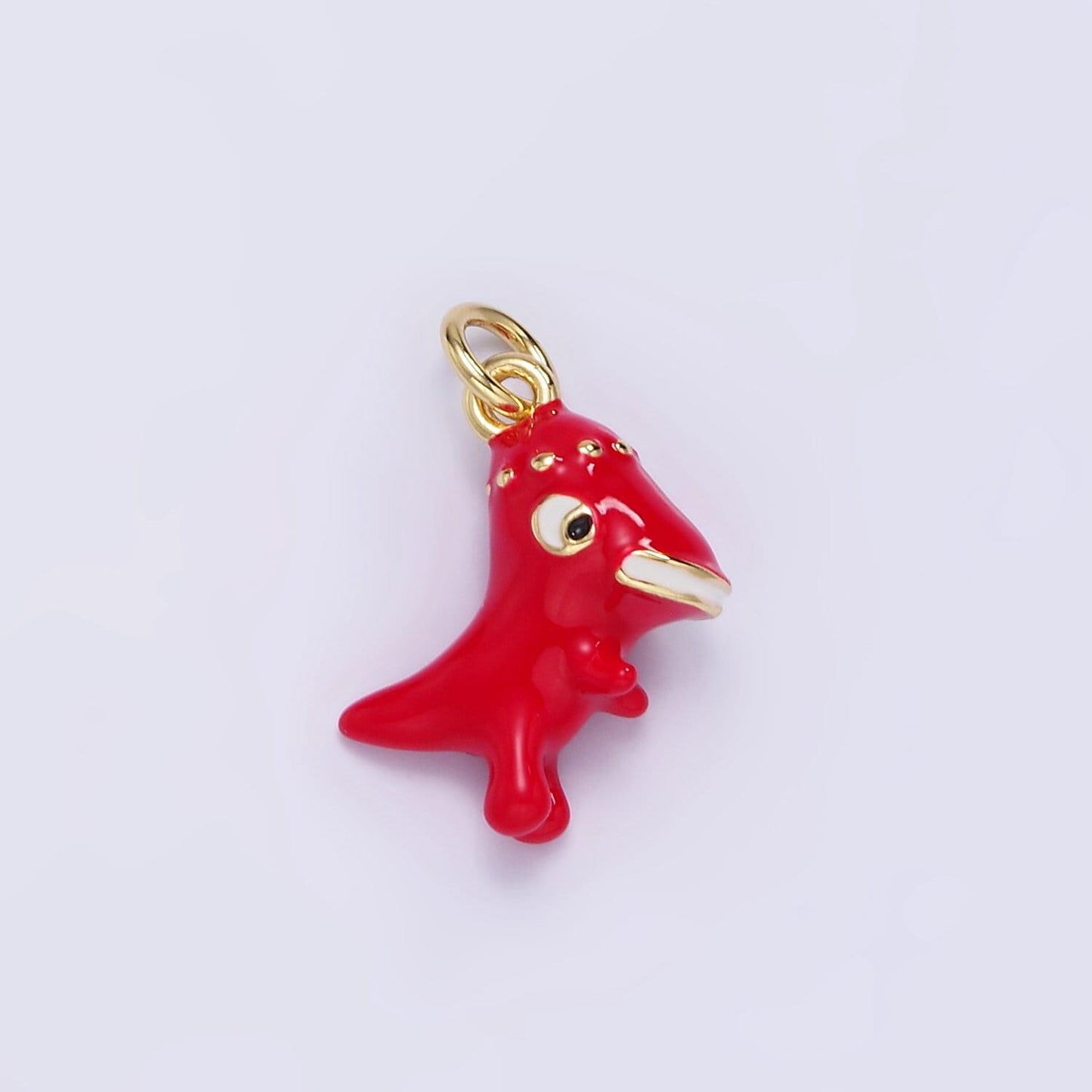 3d cute mini red tiny dinosaur charm mini dinosaur pendants enamel trex charm for bracelet earring necklace charm supply | ag-382