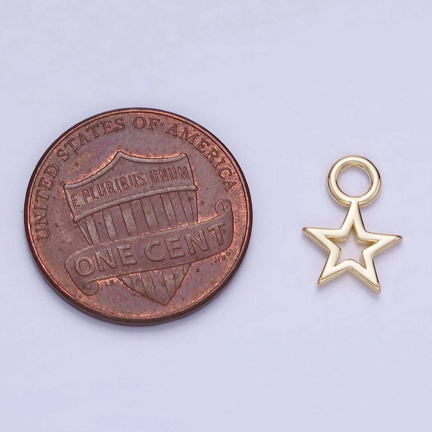 14k gold filled open celestial star mini charm | ag-754
