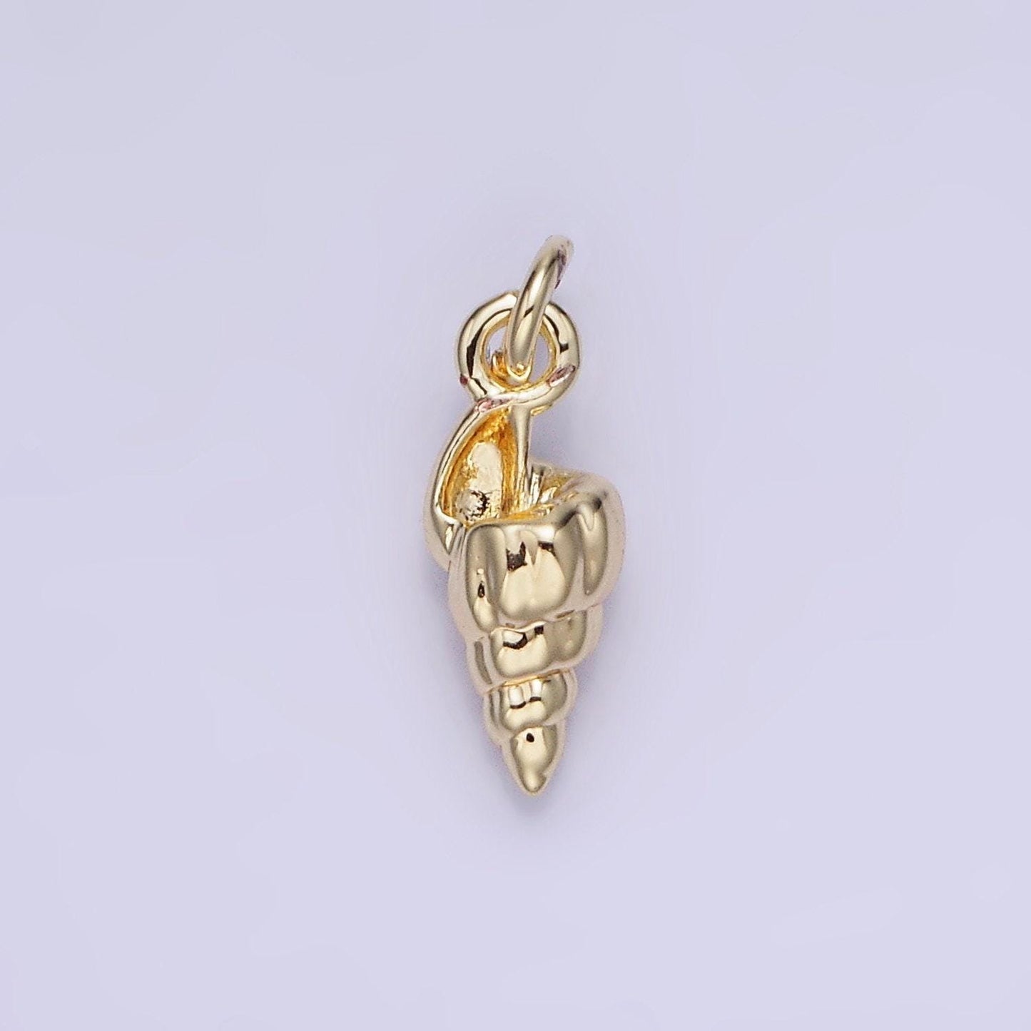 Dainty gold conch sea shell pendant micro summer ocean snail shell charm | diy fashion jewelry add on necklace bracelet | ag725