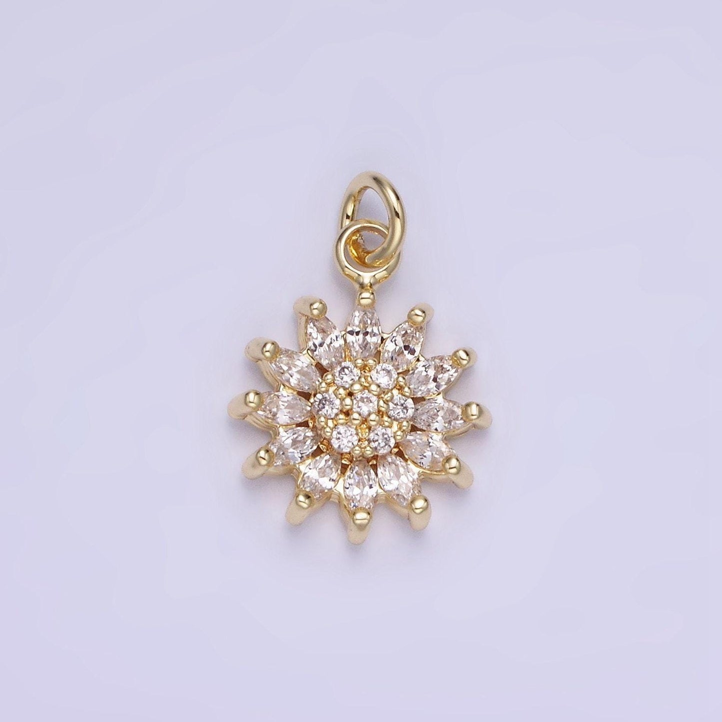 Mini gold sun charms tiny cz charm for necklace earring bracelet jewelry making supply celestial jewelry ag722