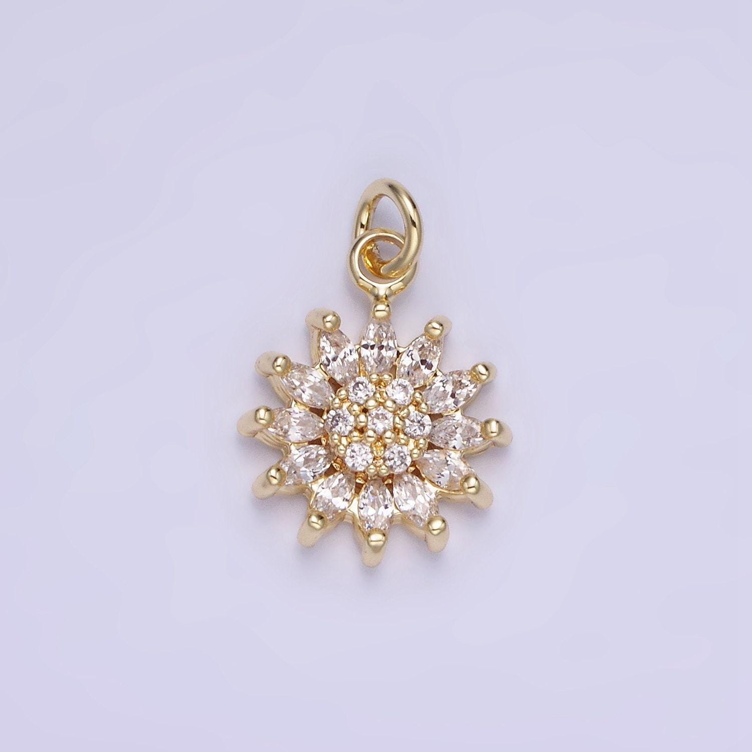 Mini gold sun charms tiny cz charm for necklace earring bracelet jewelry making supply celestial jewelry ag722