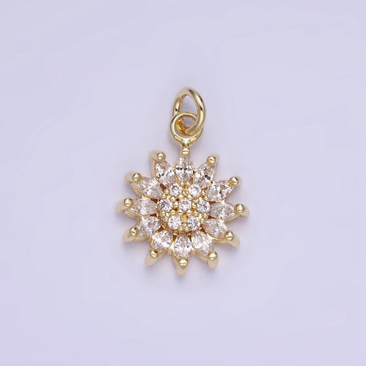 Mini gold sun charms tiny cz charm for necklace earring bracelet jewelry making supply celestial jewelry ag722