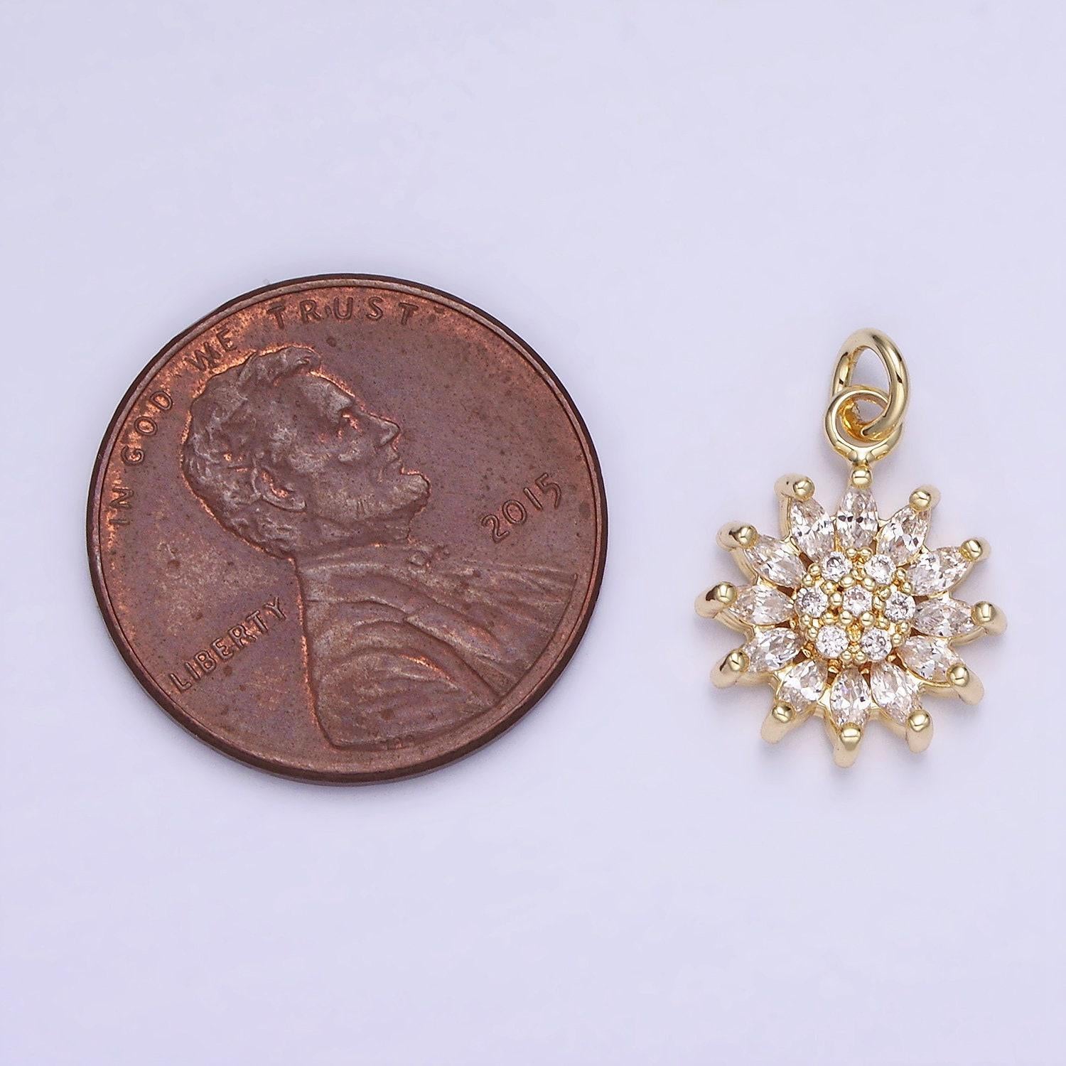 Mini gold sun charms tiny cz charm for necklace earring bracelet jewelry making supply celestial jewelry ag722