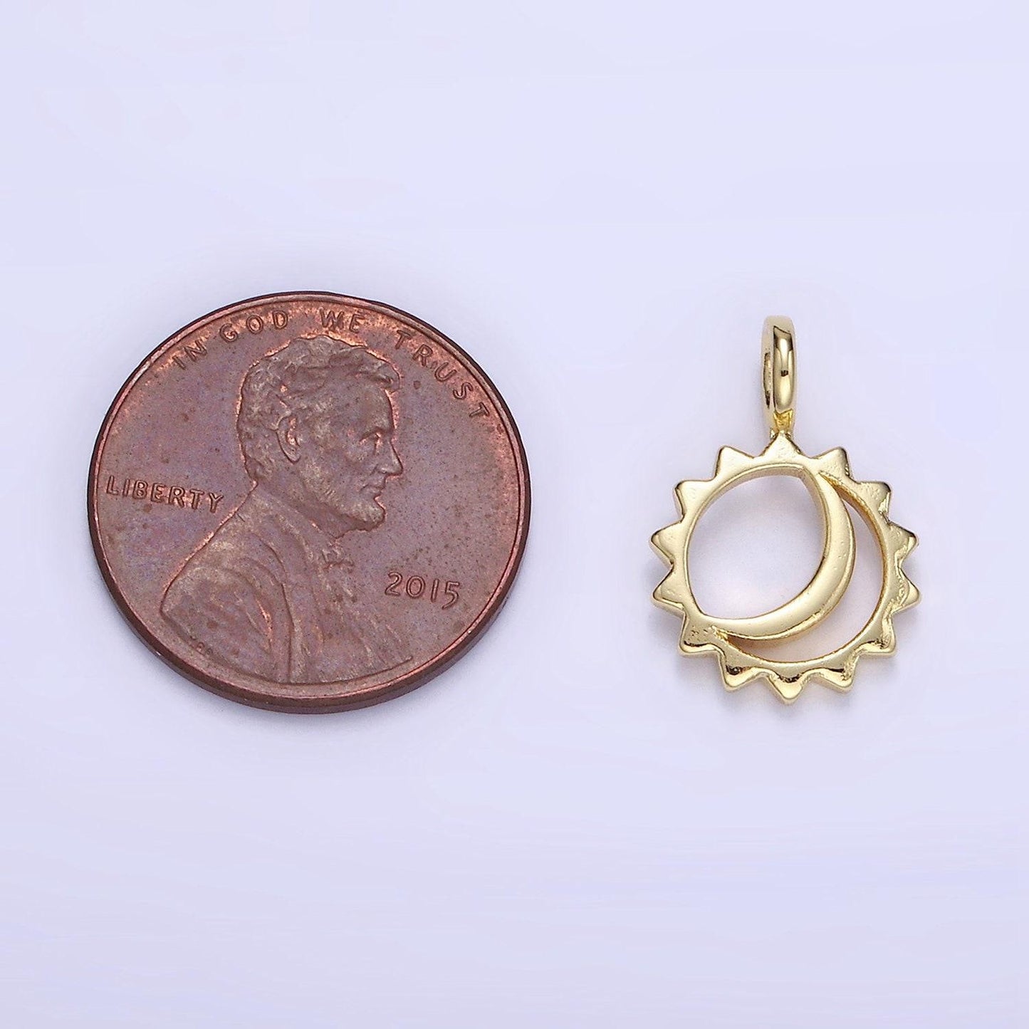 14k gold filled open celestial sun crescent moon pendant | ag-702