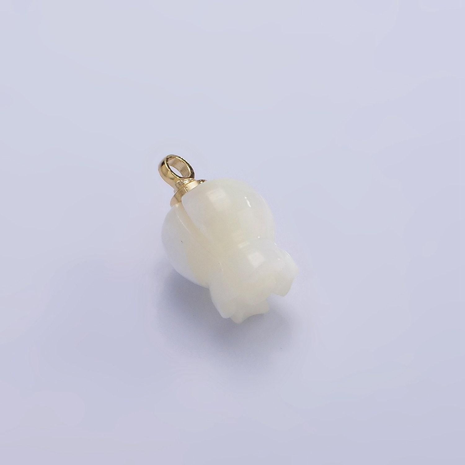 14k gold filled white pearl flower bud drop pendant for minimalist jewelry making supply | ag-687