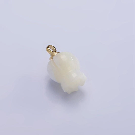14k gold filled white pearl flower bud drop pendant for minimalist jewelry making supply | ag-687