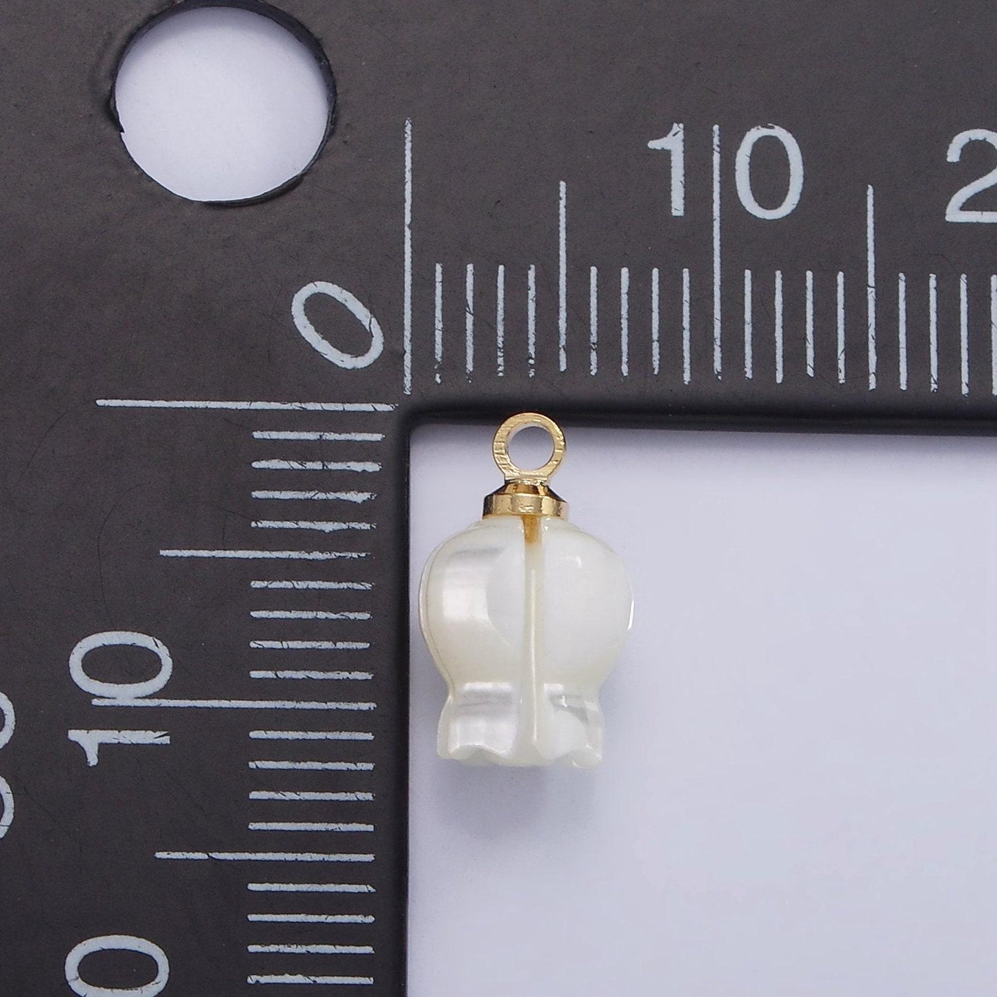 14k gold filled white pearl flower bud drop pendant for minimalist jewelry making supply | ag-687