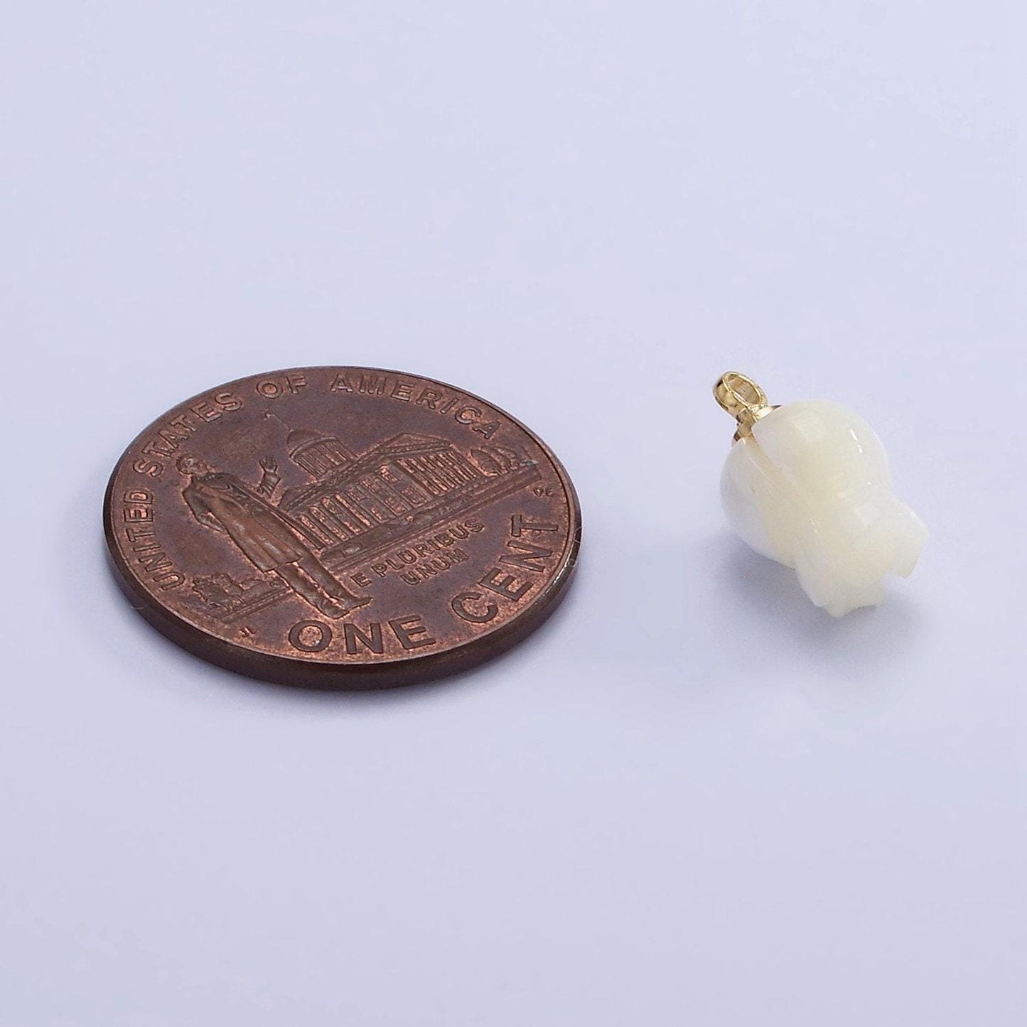 14k gold filled white pearl flower bud drop pendant for minimalist jewelry making supply | ag-687