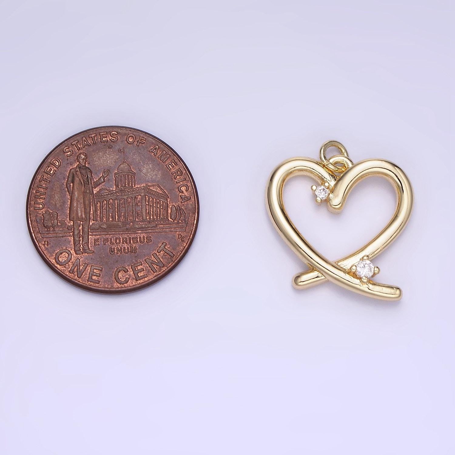 14k gold filled open heart w/ cz 18.5mm | ag-672