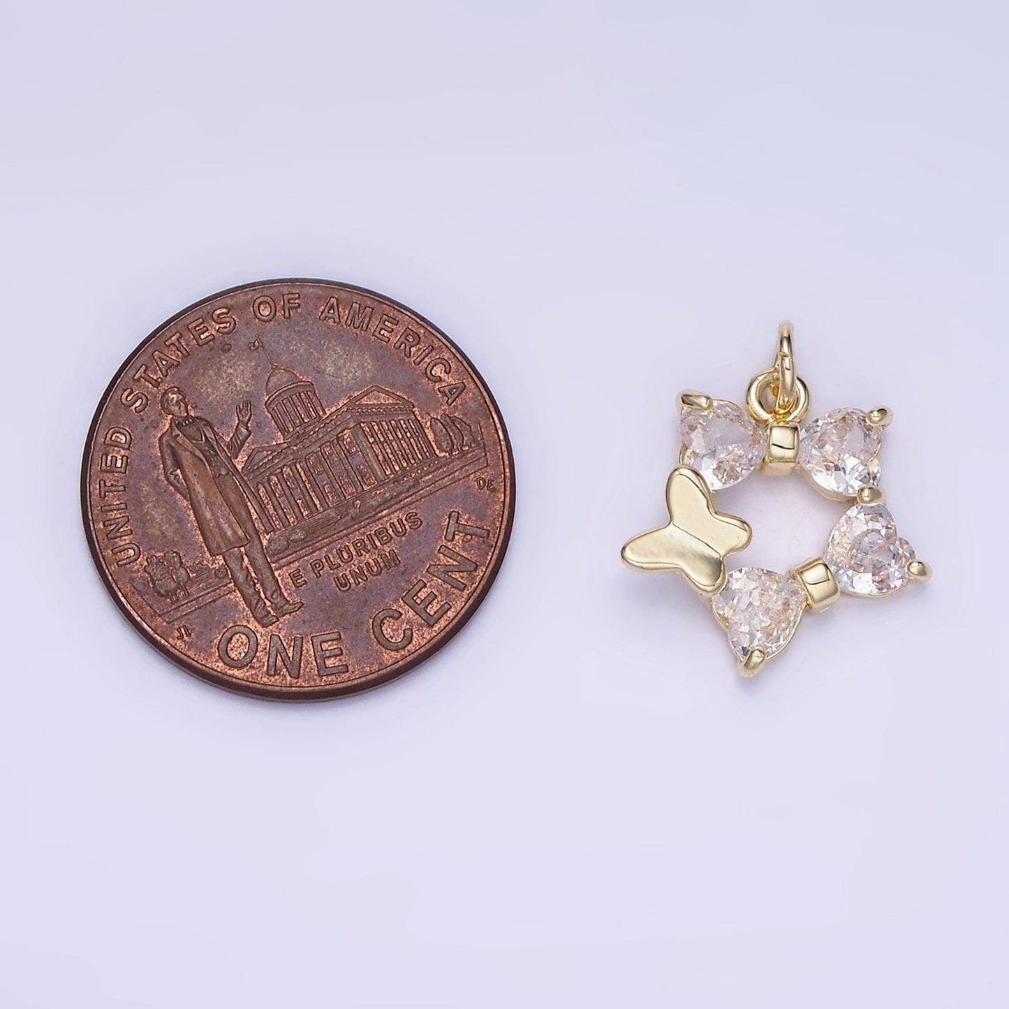 14k gold filled cz star with butterfly charm | ag-666