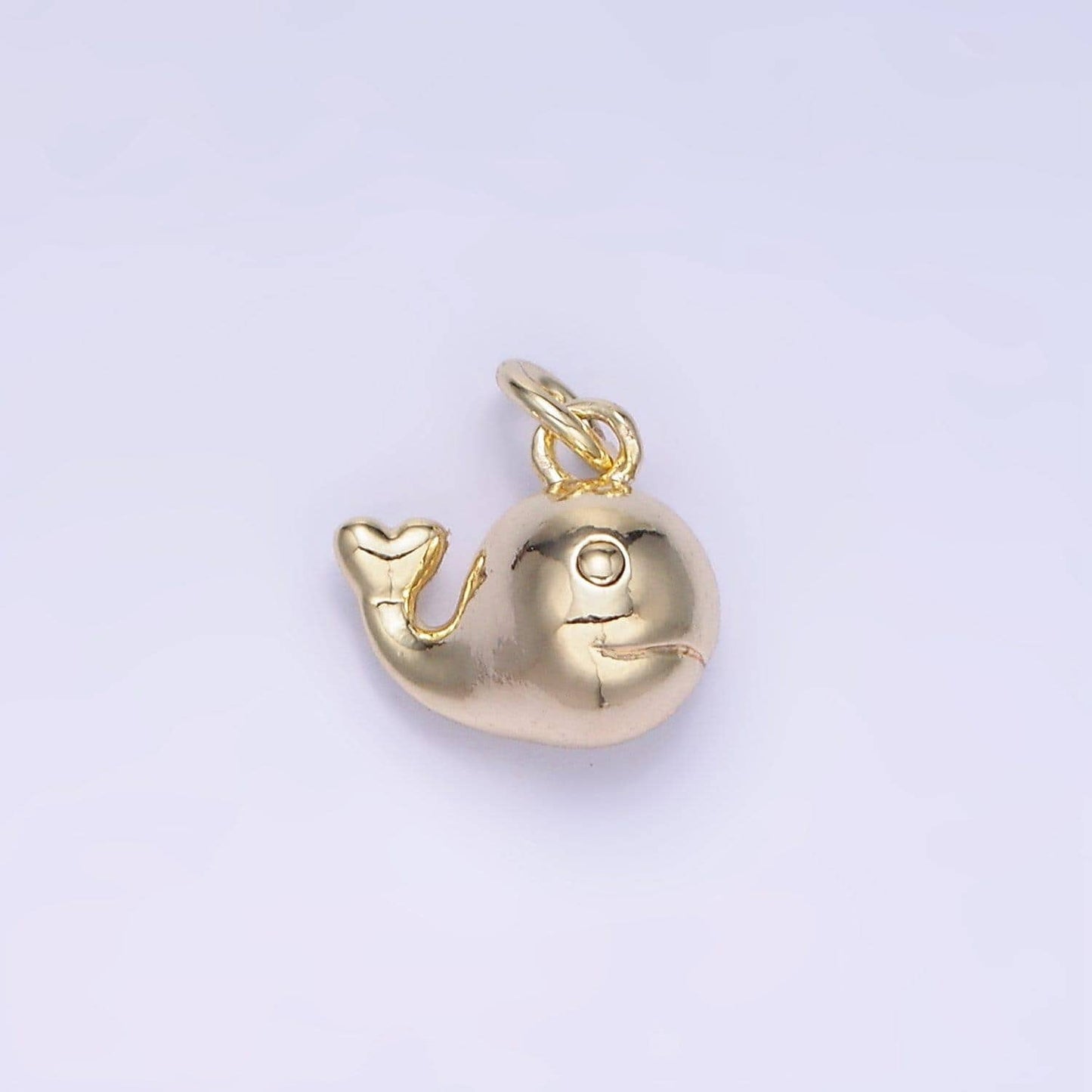 14k gold filled mini whale smiling charm | ag-653