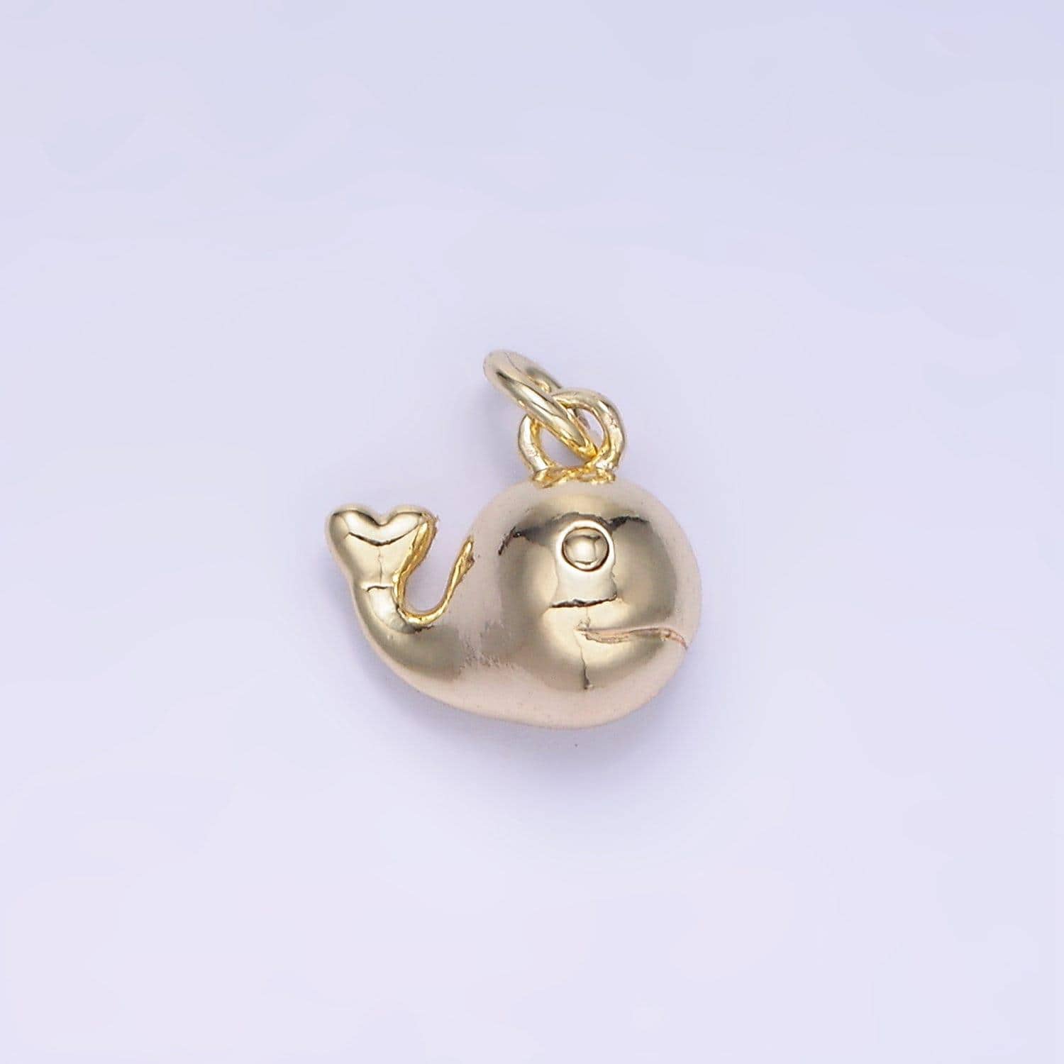 14k gold filled mini whale smiling charm | ag-653