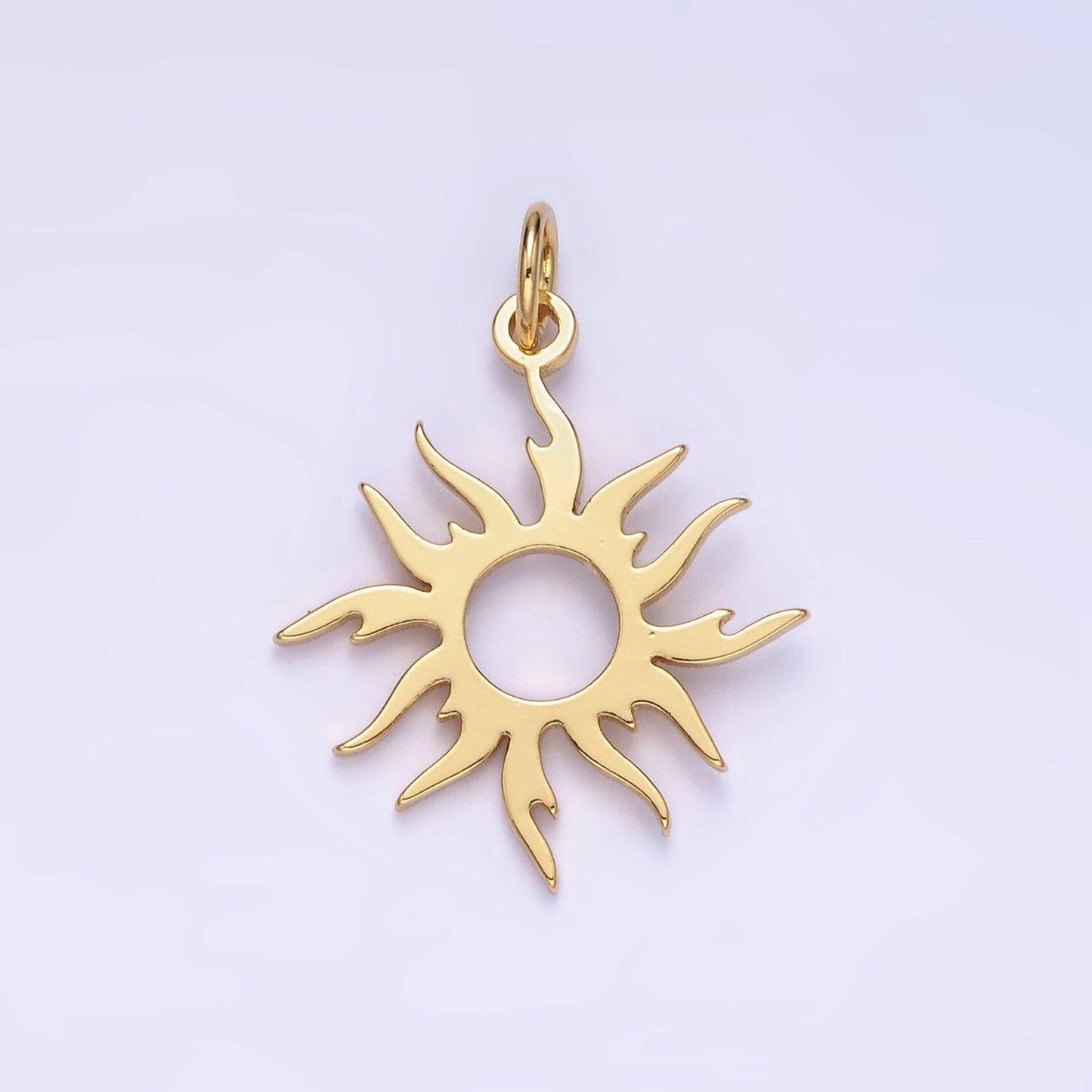 14k gold filled blazing sun 14mm charm/pendant | ag-626