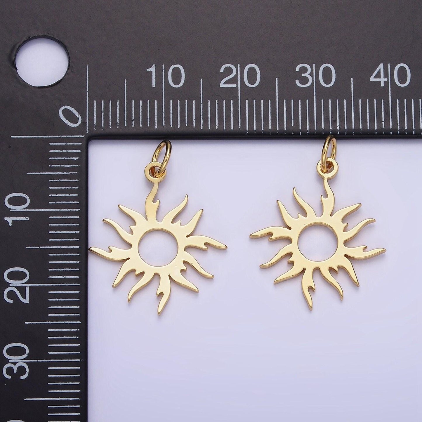 14k gold filled blazing sun 14mm charm/pendant | ag-626
