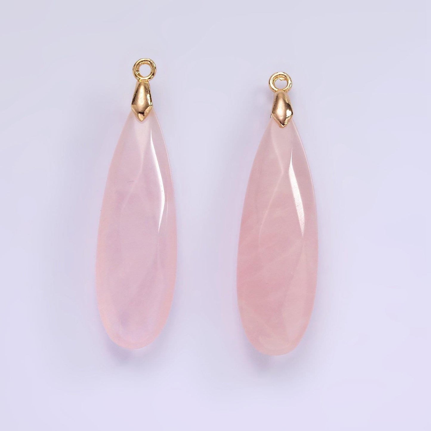 14k gold filled rose quartz, tourmaline, aventurine, lapis lazuli, tiger eye, amethyst, onyx teardrop multifaceted charm | ag471 - ag477