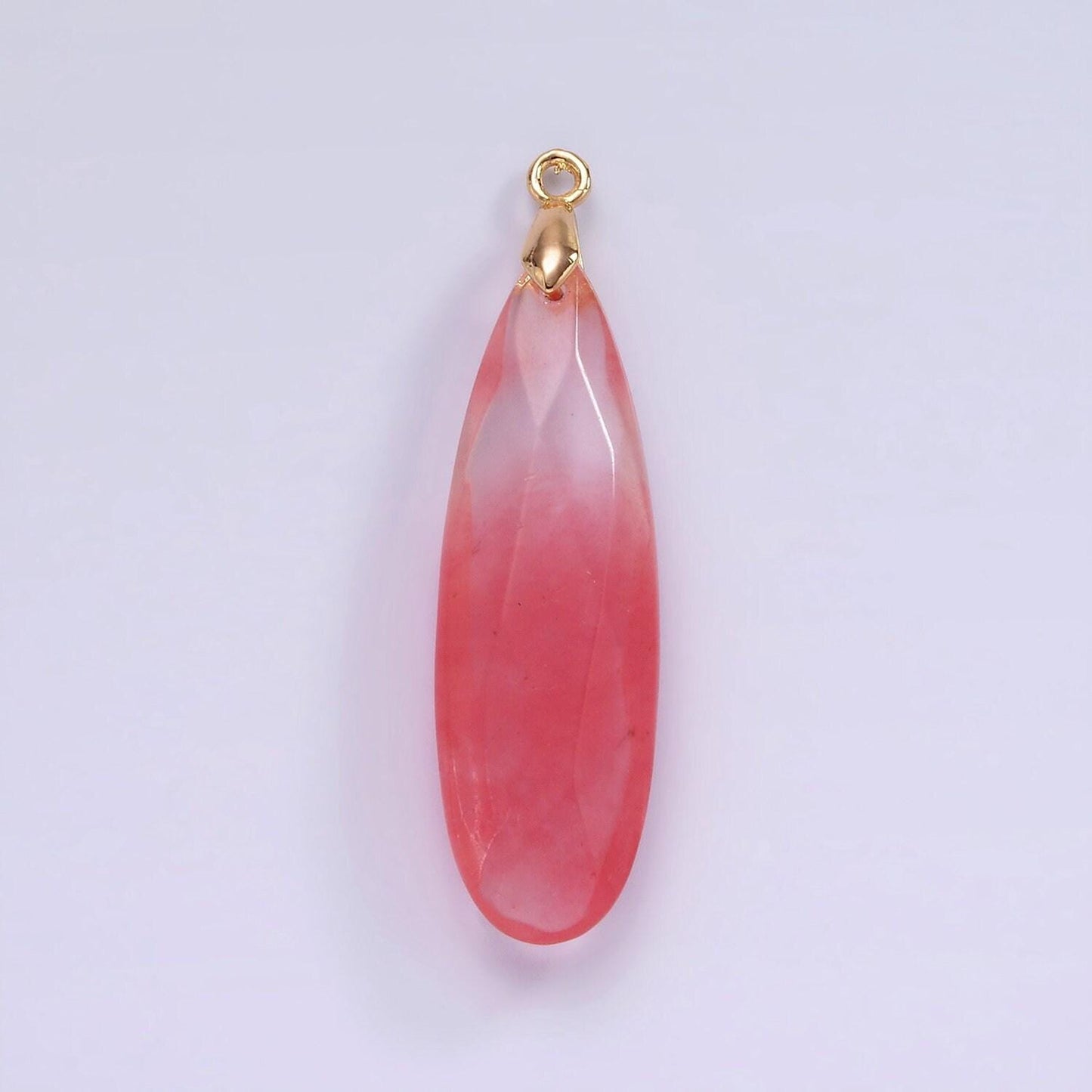 14k gold filled rose quartz, tourmaline, aventurine, lapis lazuli, tiger eye, amethyst, onyx teardrop multifaceted charm | ag471 - ag477
