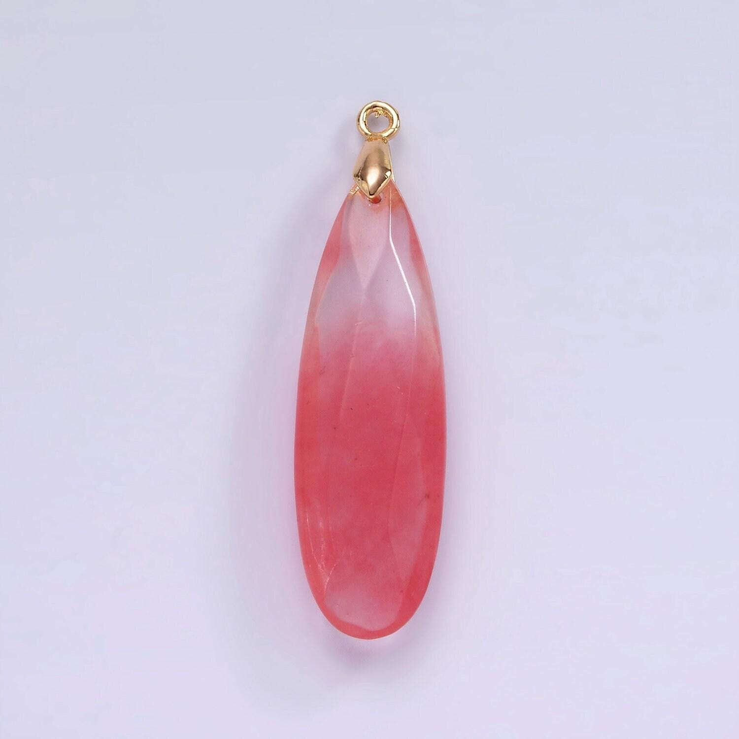 14k gold filled rose quartz, tourmaline, aventurine, lapis lazuli, tiger eye, amethyst, onyx teardrop multifaceted charm | ag471 - ag477