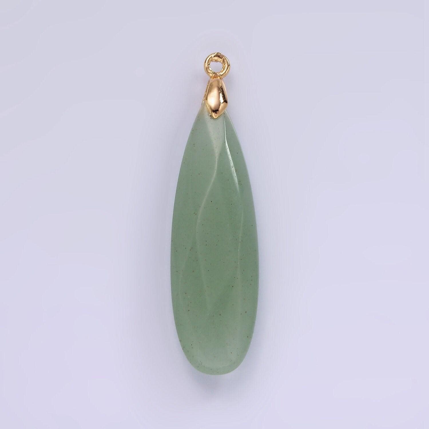 14k gold filled rose quartz, tourmaline, aventurine, lapis lazuli, tiger eye, amethyst, onyx teardrop multifaceted charm | ag471 - ag477