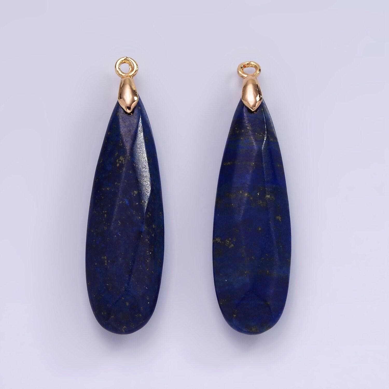 14k gold filled rose quartz, tourmaline, aventurine, lapis lazuli, tiger eye, amethyst, onyx teardrop multifaceted charm | ag471 - ag477